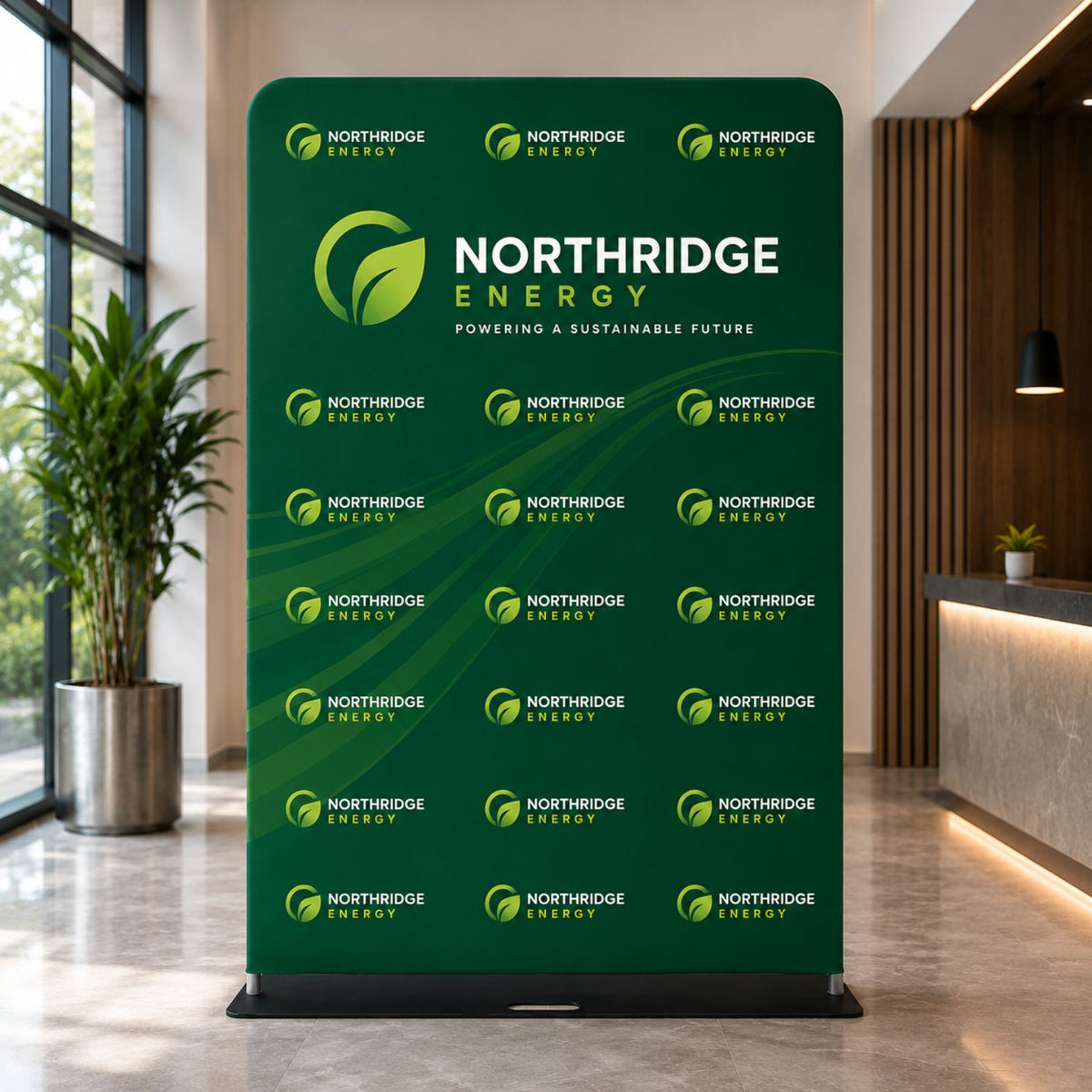 4'W x 90"H EuroFit Tension Fabric Banner with Steel Base, Graphics Double Sided, NO SETUP CHARGE