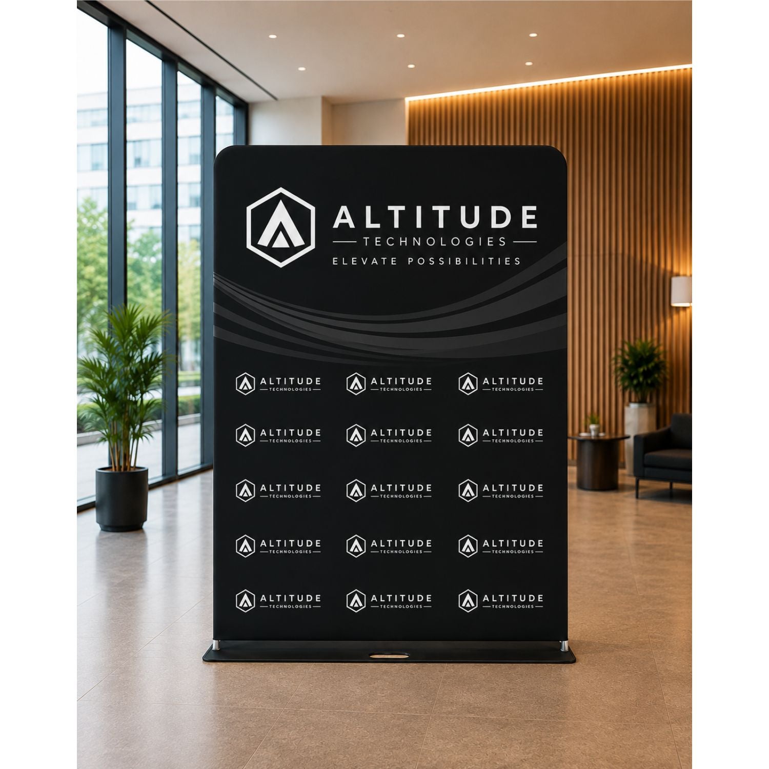 5'W x 90"H EuroFit Tension Fabric Banner with Steel Base, Graphics Double Sided, NO SETUP CHARGE