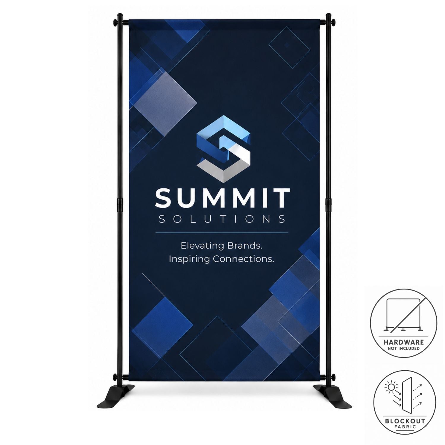 Replacement Graphics Single sided 5'w x 8'h, pole pocket top and bottom, Superior Block Out Fabric