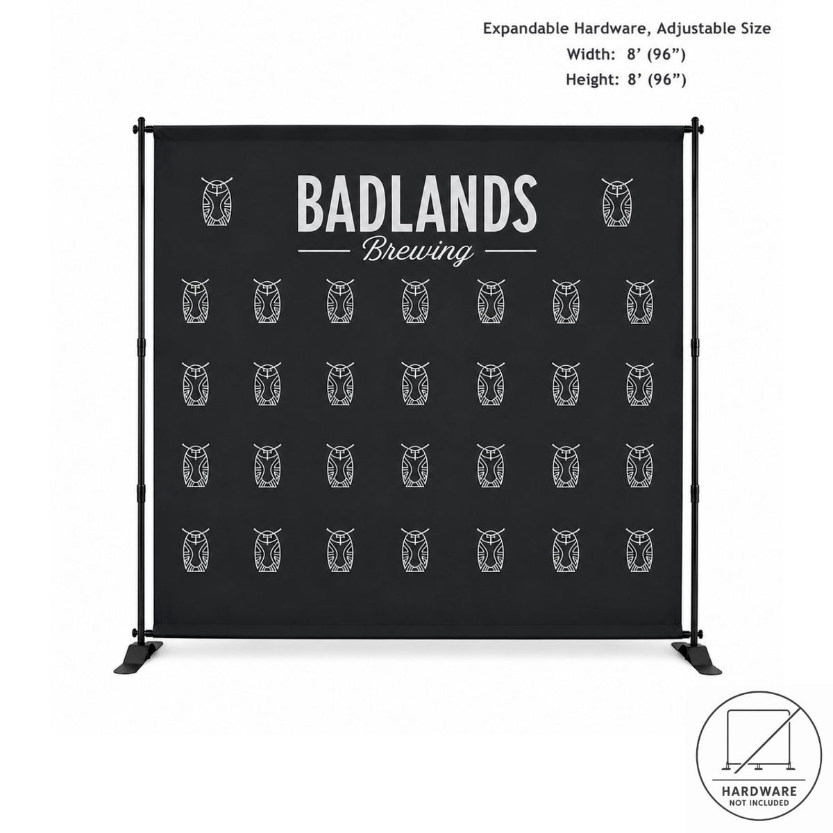 Replacement Graphics Single sided 8'w x 8'h with pole pocket top and bottom, NO SETUP CHARGE