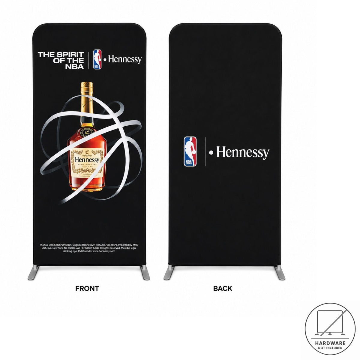 Replacement Graphics Double Sided 3'W x 78"H EuroFit Tension Fabric Slip on cover, NO SETUP CHARGE