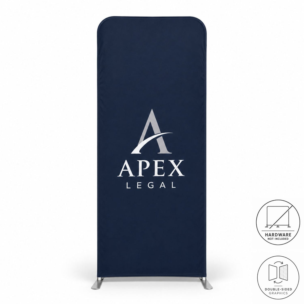 Replacement Graphics Double Sided 3'W x 96"H EuroFit Tension Fabric Slip on Cover, NO SETUP CHARGE