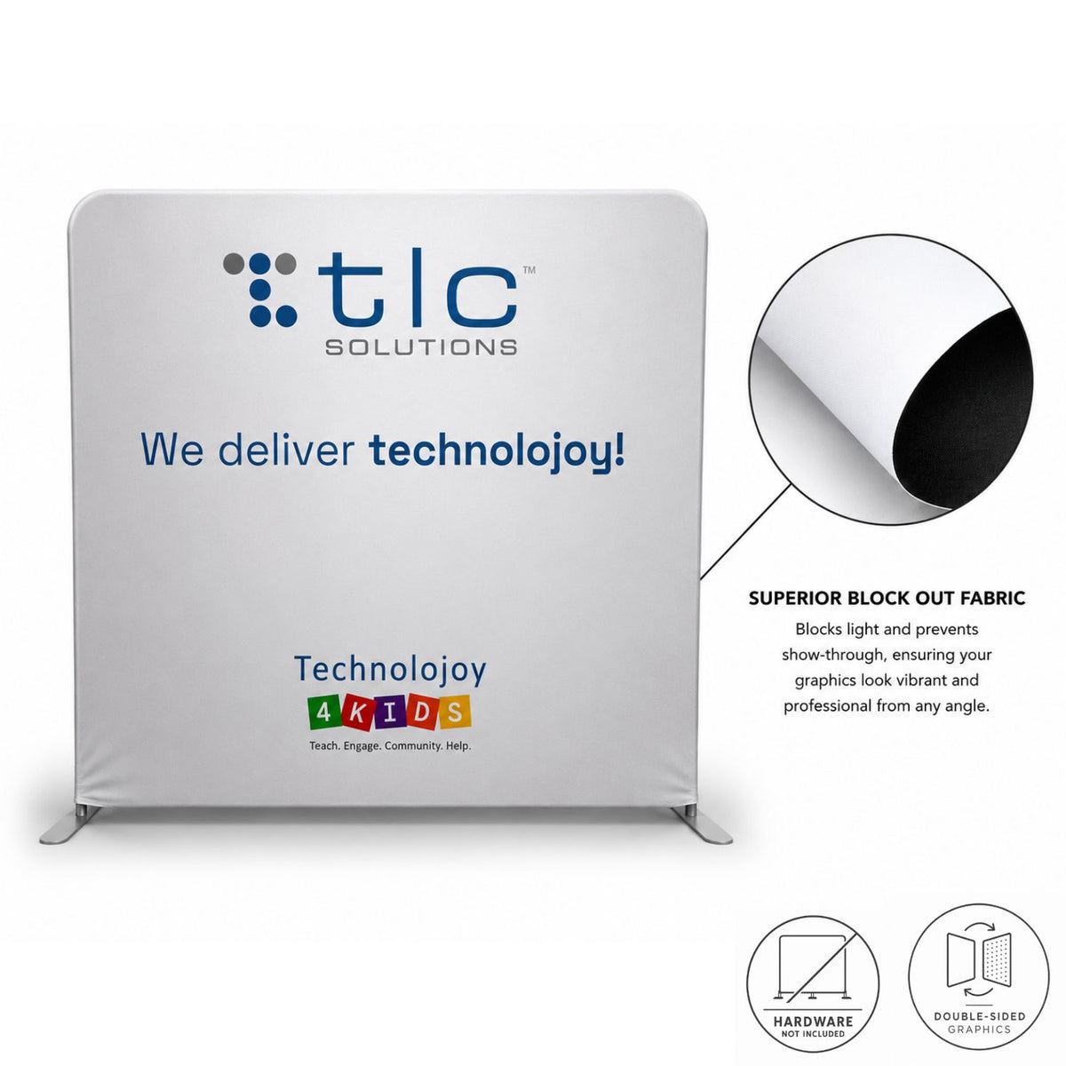 Tissu tendu double face de rechange EuroFit opaque supérieur 2,44 m (L) x 2,44 m (H) à enfiler