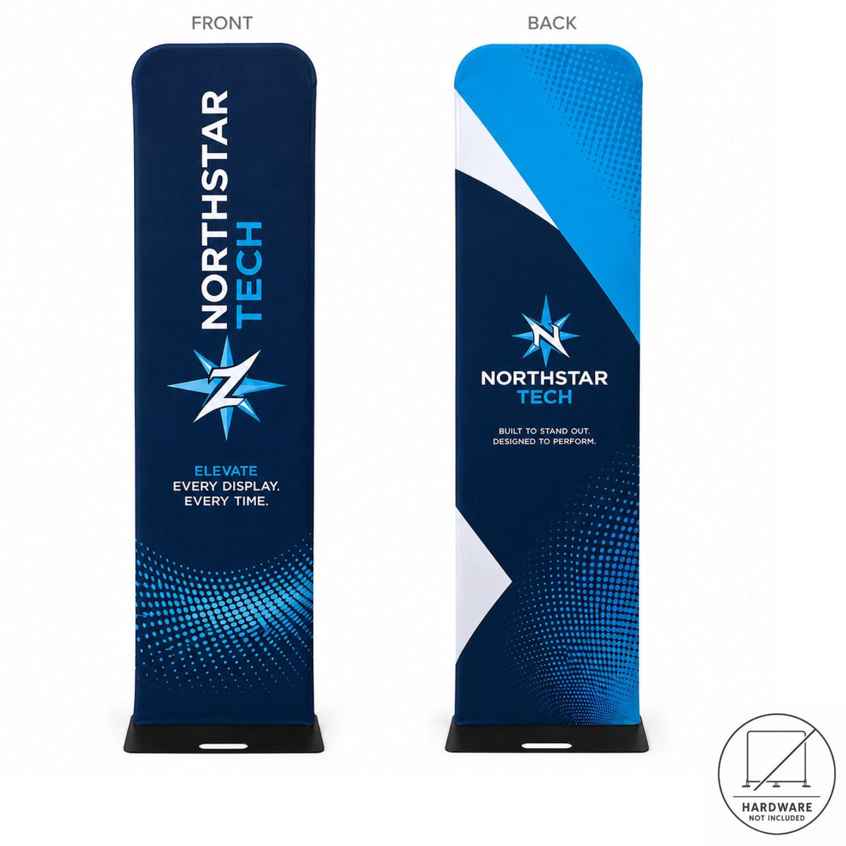 Replacement Graphics Double Sided 2'W x 90"H EuroFit Tension Fabric Slip on cover, NO SETUP