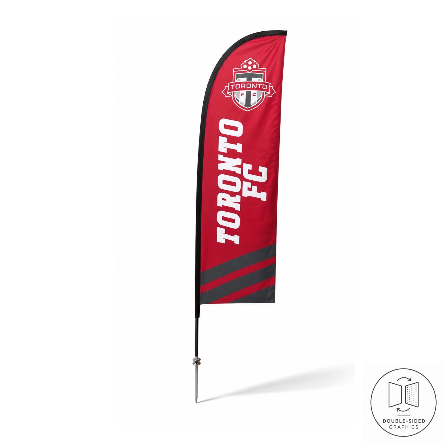8.5' X-Small Feather Flag Kit, Full Color Graphics Double Sided, Outdoor Spike base and Bag Included