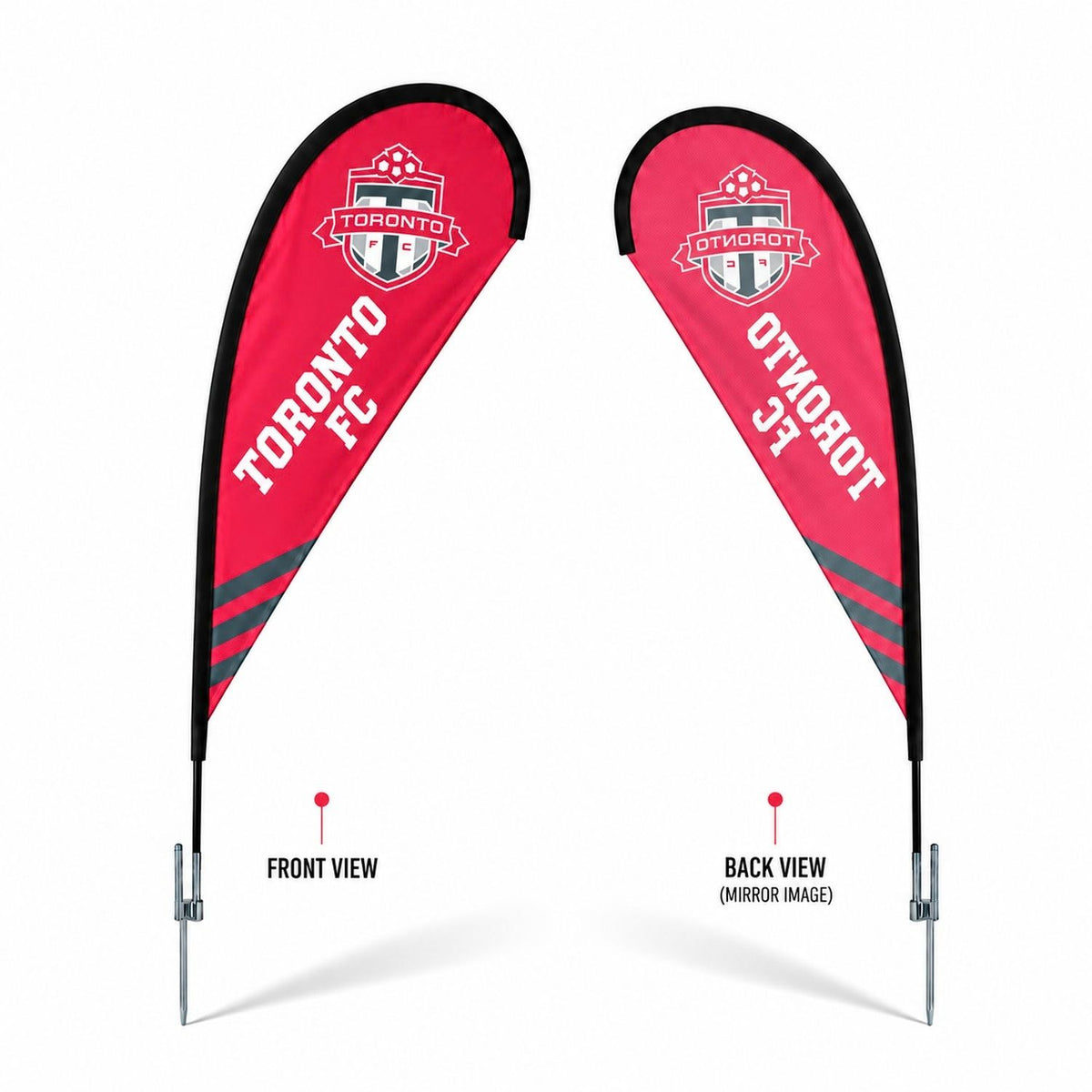 7.5' X-Small Tear Drop Flag Kit, Full Color Graphics Single Sided, Outdoor Spike base & Bag Included