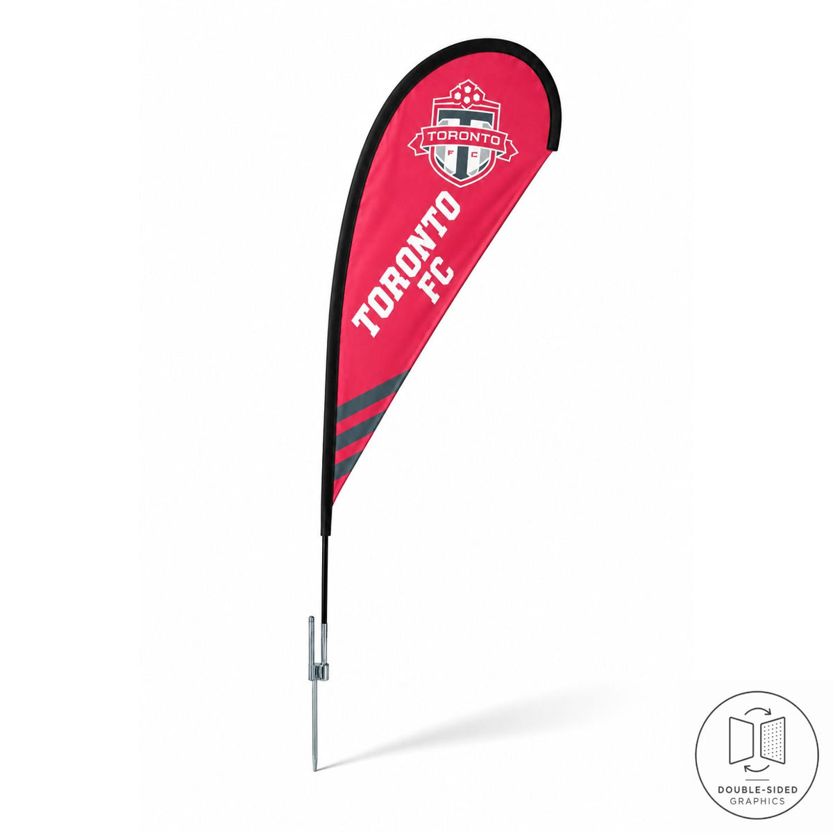 7.5' X-Small Tear Drop Flag Kit, Full Color Graphics Double Sided, Outdoor Spike base & Bag Included