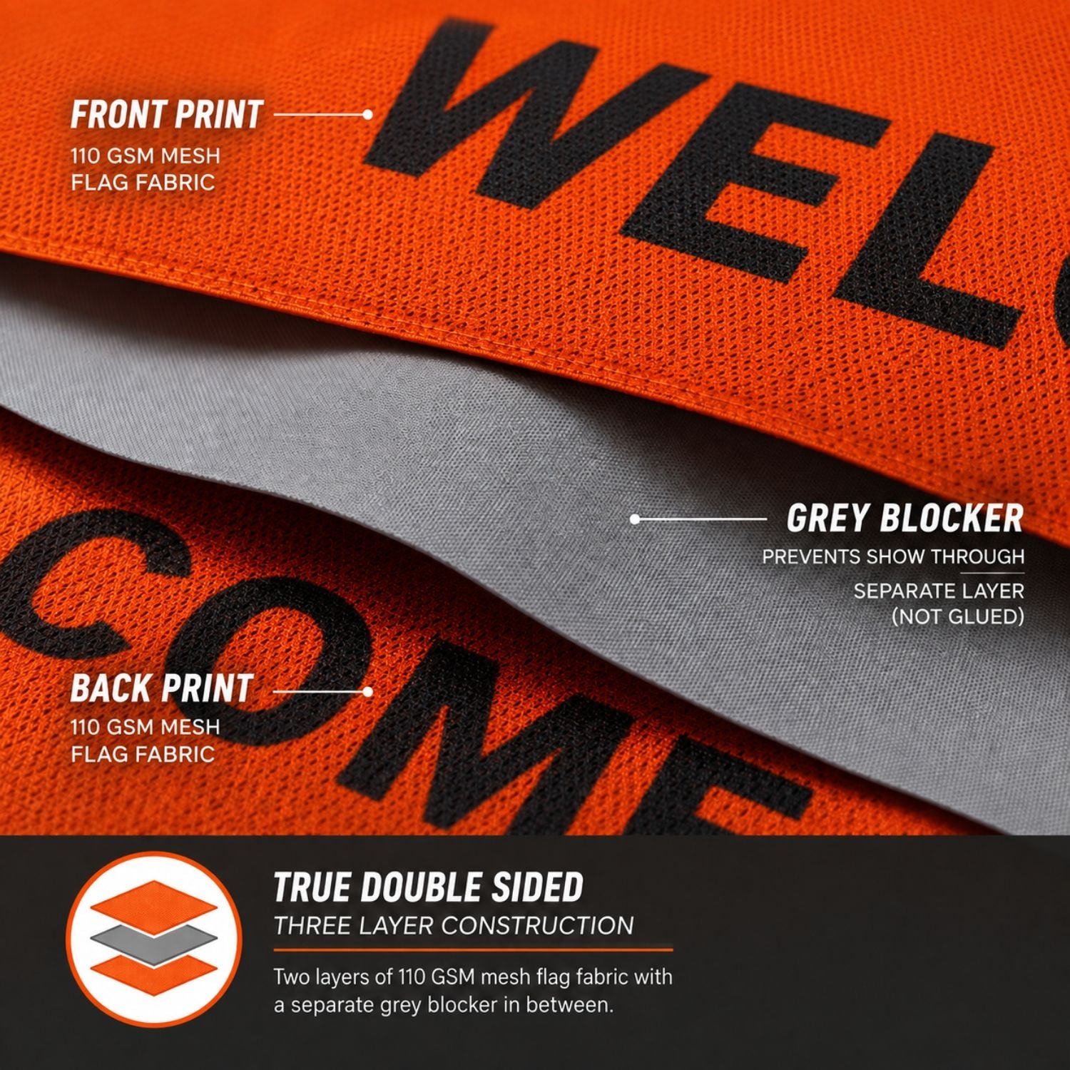 9' Small Tear Drop Flag Kit, Full Color Graphics Double Sided, Outdoor Spike base and Bag Included