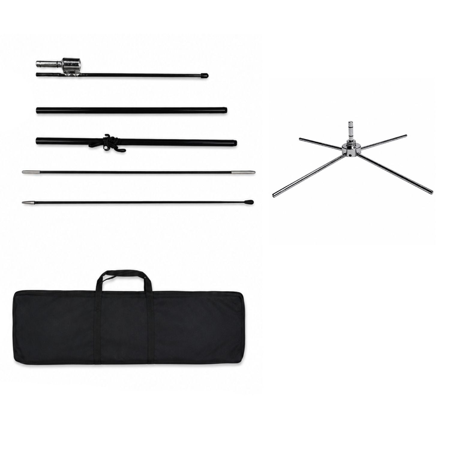 13' Medium Feather Flag Kit, Full Color Graphics Double Sided, Outdoor Spike base, Indoor Cross Base