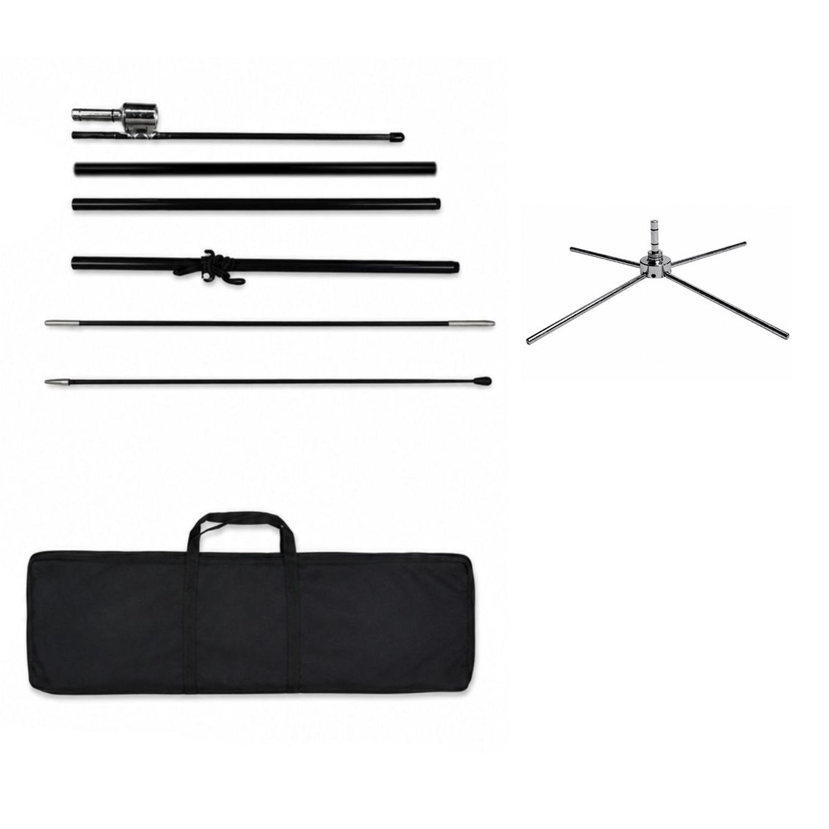 15' Large Feather Flag Kit, Full Color Graphics Double Sided, Outdoor Spike base, Indoor Cross Base