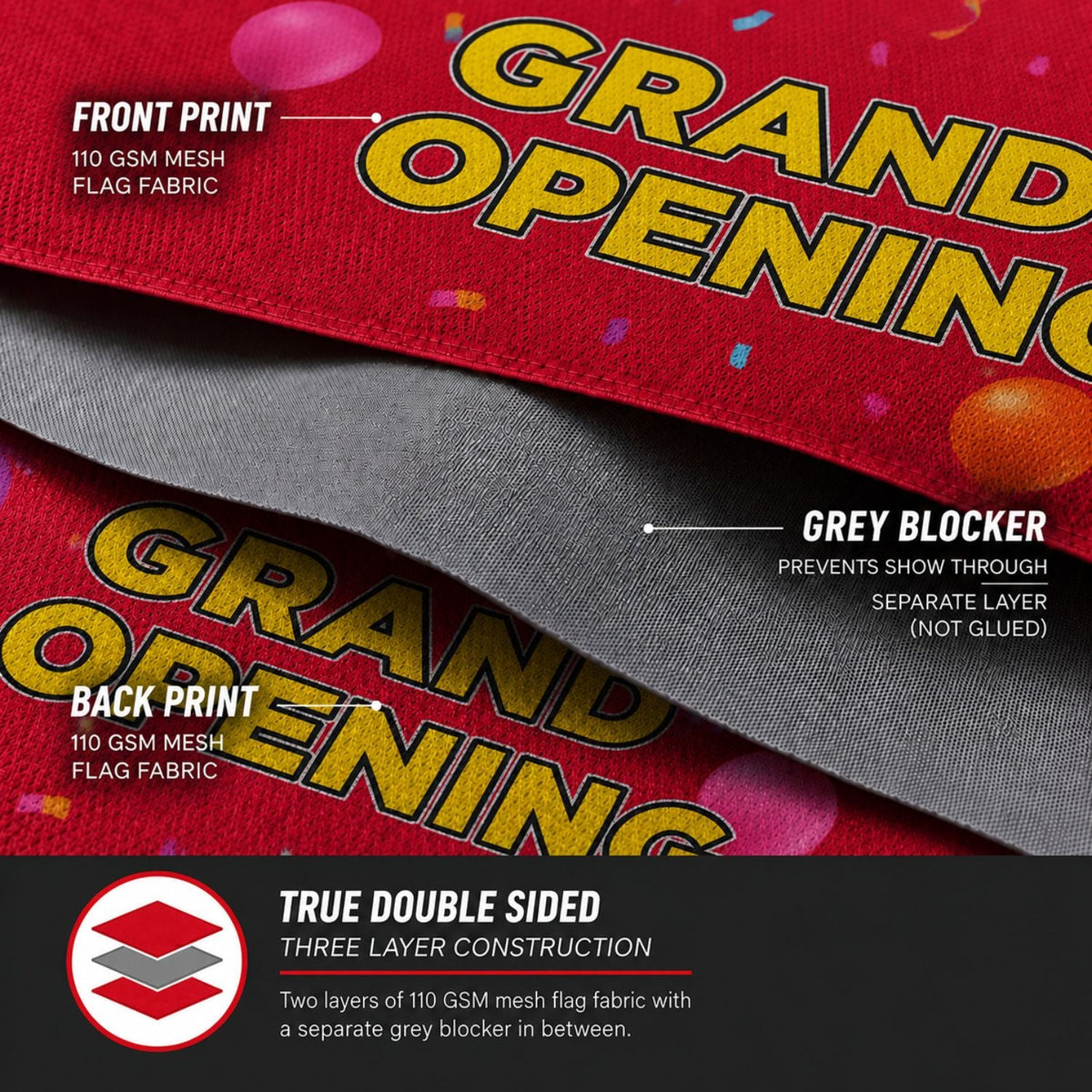 19' X-Large Feather Flag Kit, Full Color Graphics Double Sided, Outdoor Spike base and Bag Included