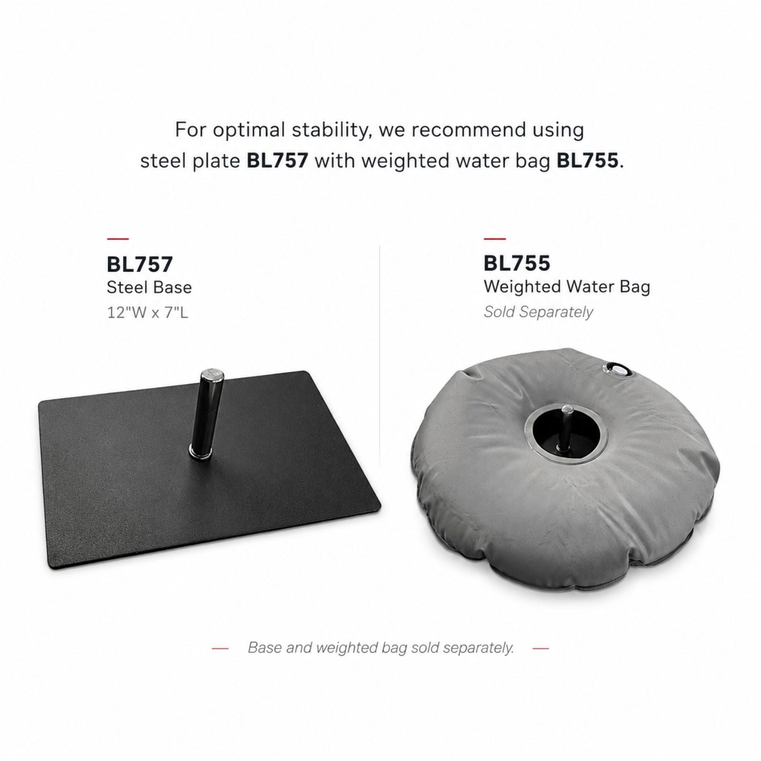 Steel Base, 12"x7", for Advertising Flags