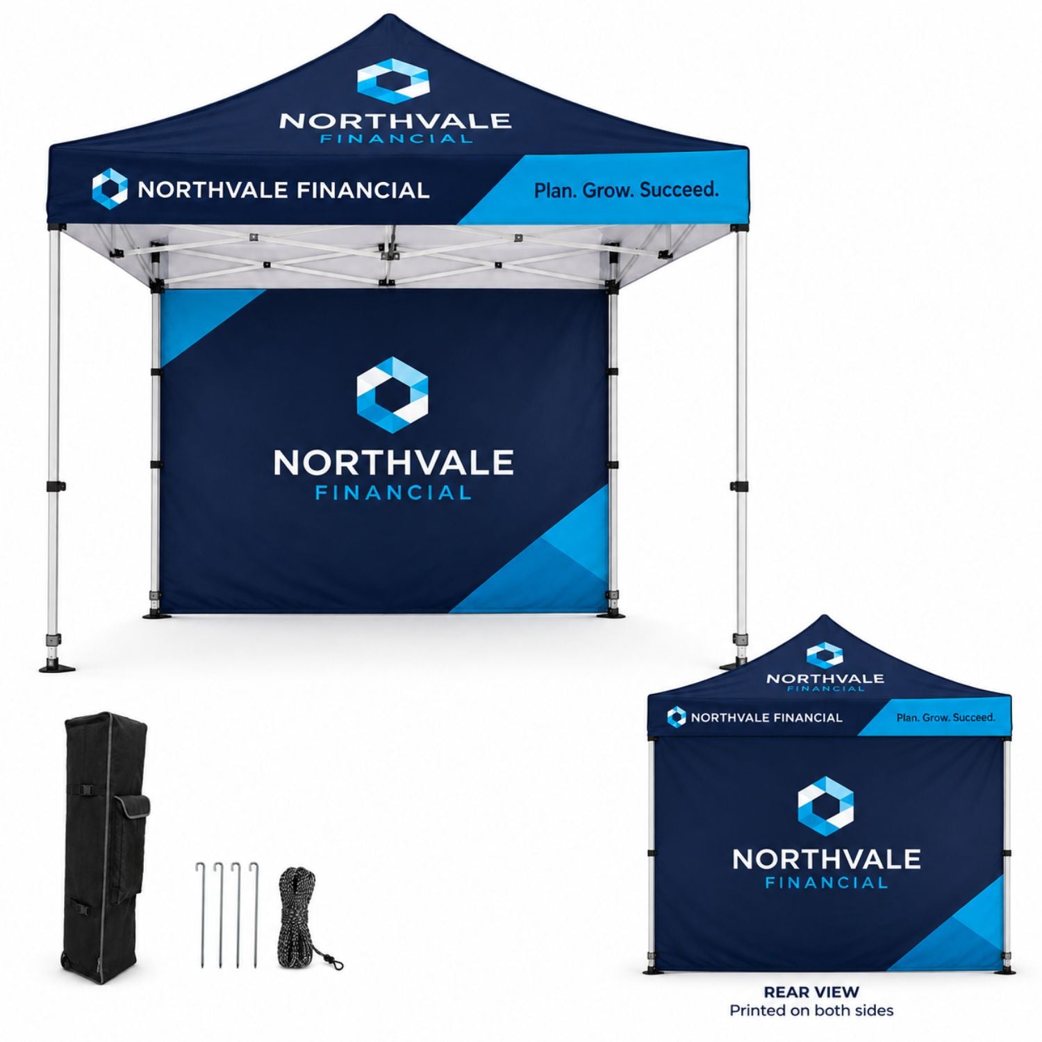 Tent Backwall Package 2, 10' Sublimated Tent Kit and Full DOUBLE sided backwall