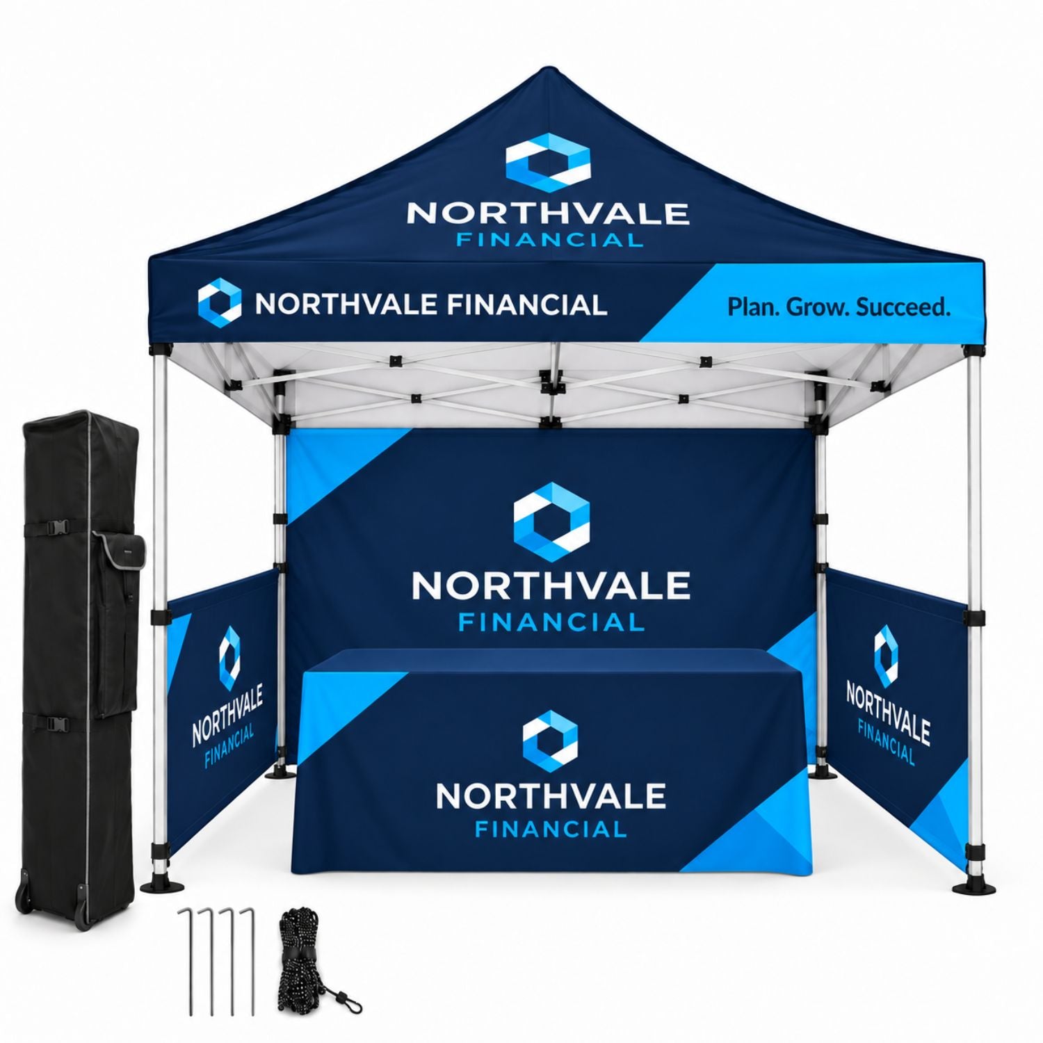SU758-7 - Supreme Event Package, 10' Sublimated Tent, Backwall, 2 Half sidewalls, and 6' Box Fit Tablecloth