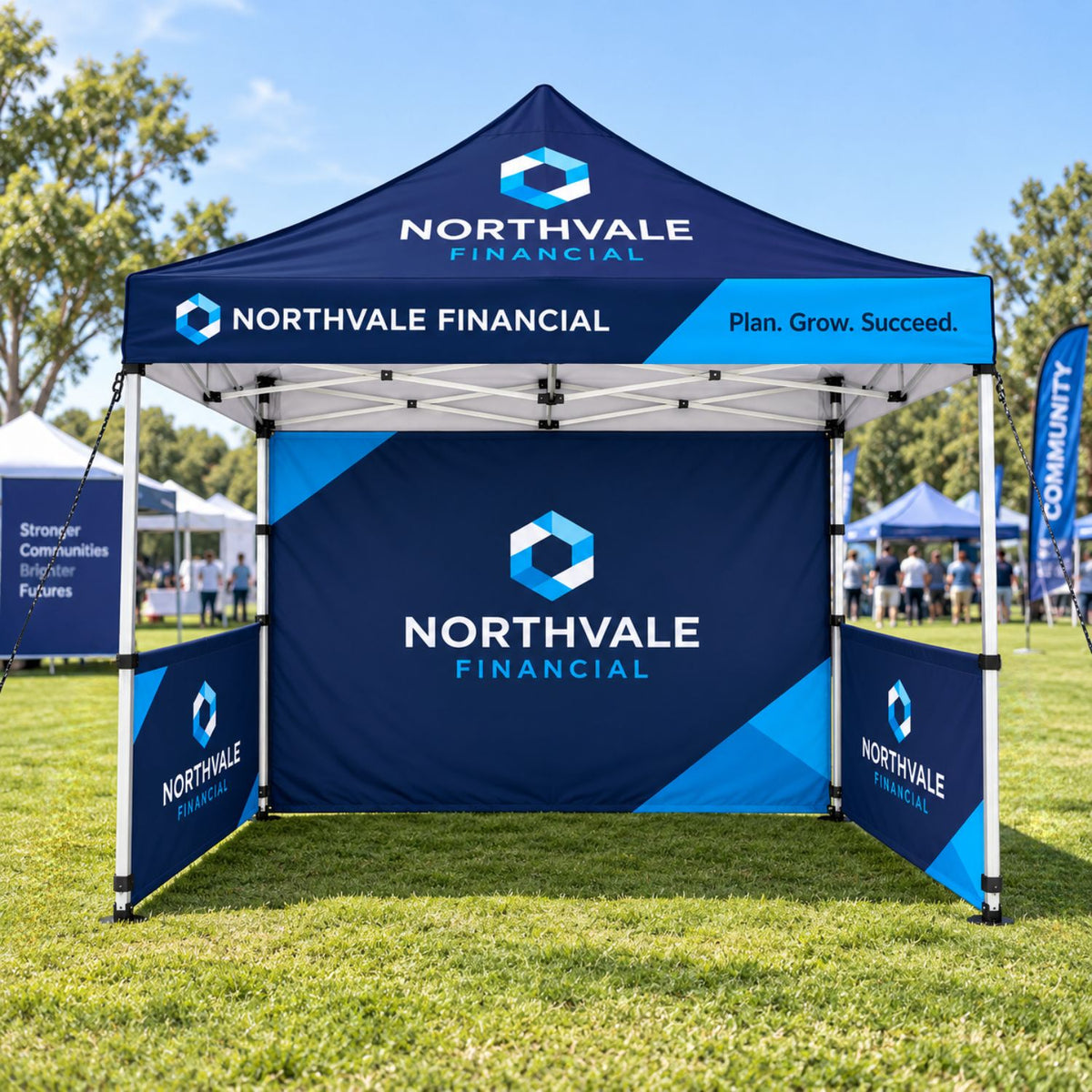Full Tent Package, 10' Sublimated Tent kit, Single sided backwall and 2 Single sided half sidewalls