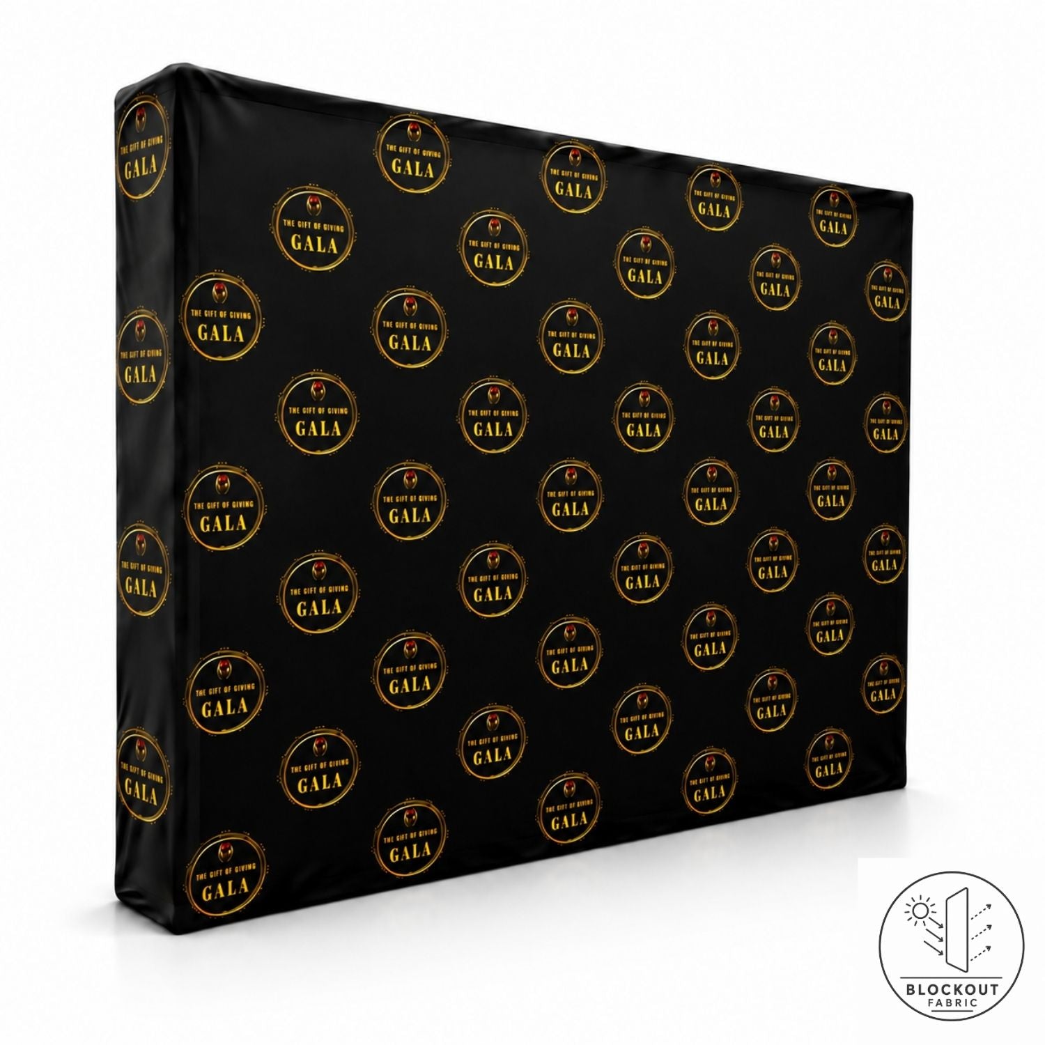 7.5' Straight Wall Tension Fabric Pop-up Display Kit with Wrap End Caps, Superior Block Out Fabric