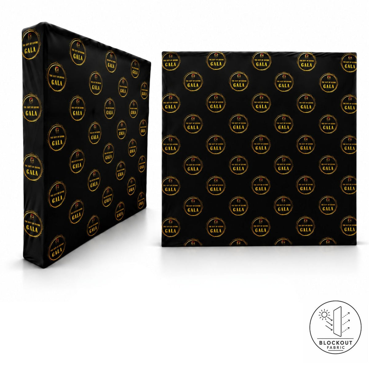 7.5' Straight Wall Tension Fabric Pop-up Display Kit with Wrap End Caps, Superior Block Out Fabric