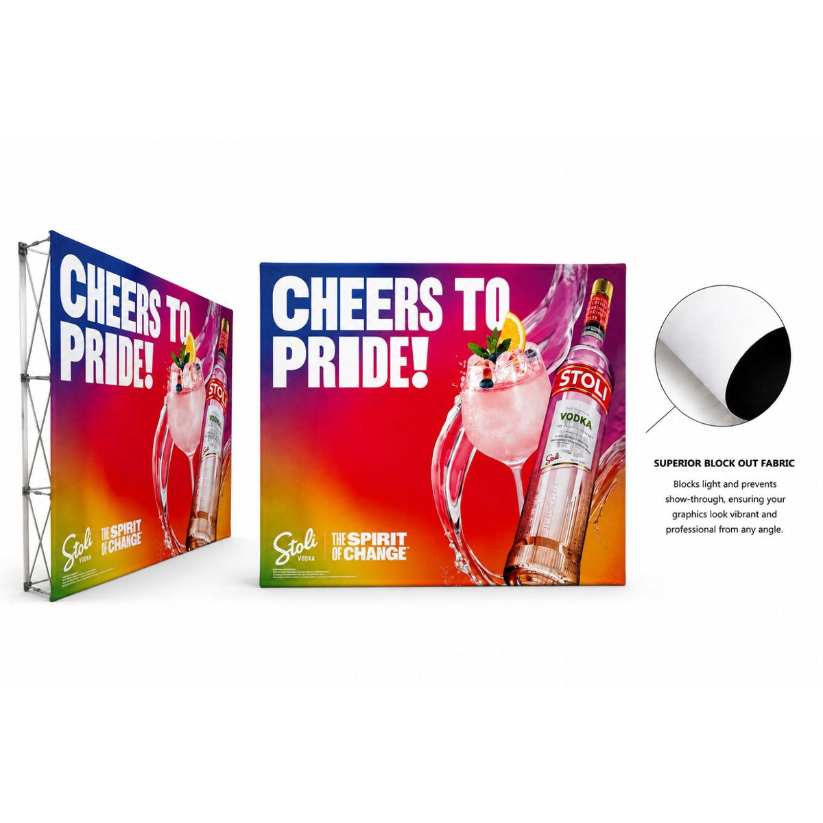 10' Straight Wall Full Height Tension Fabric Pop-up Display Kit, Superior Block Out Fabric