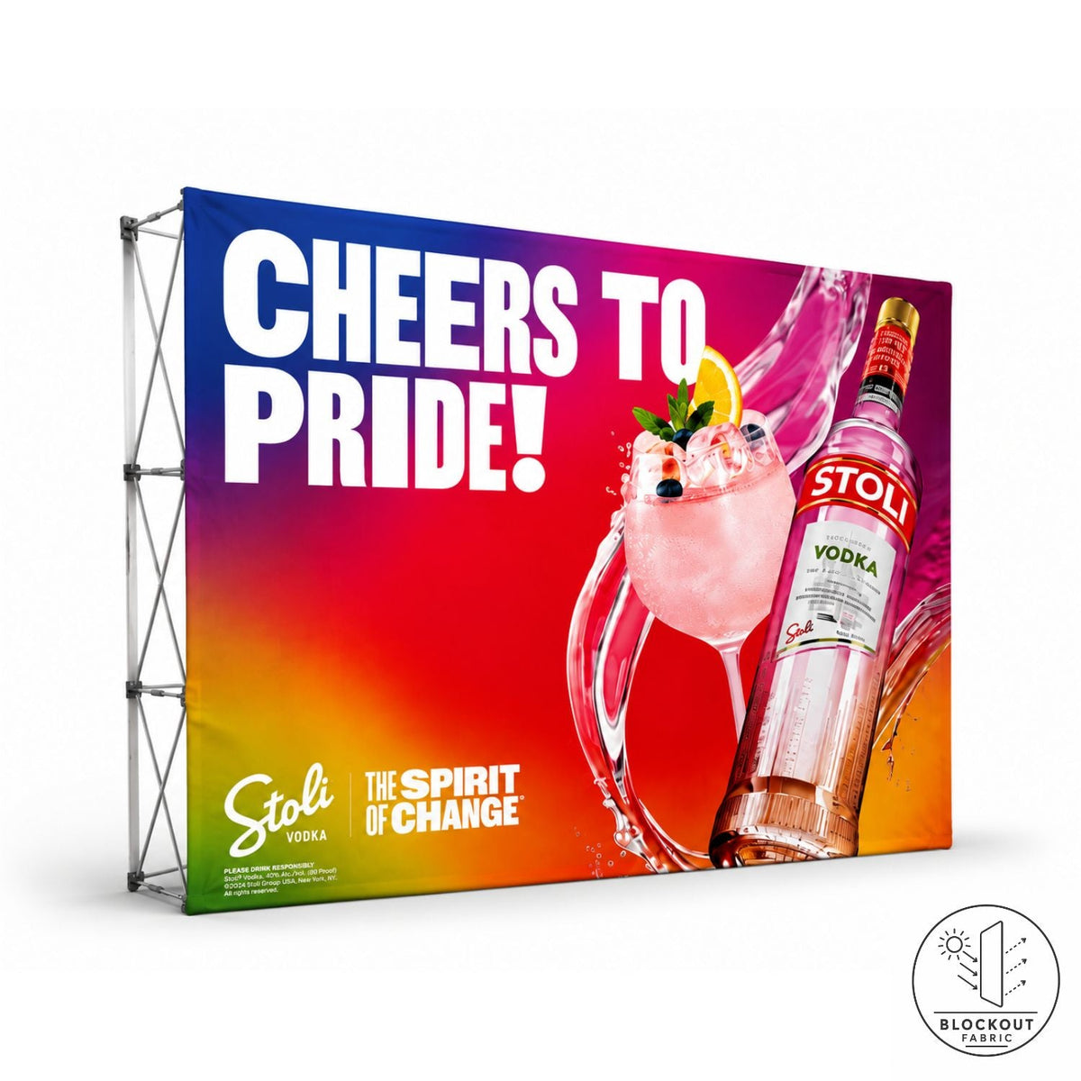 10' Straight Wall Full Height Tension Fabric Pop-up Display Kit, Superior Block Out Fabric