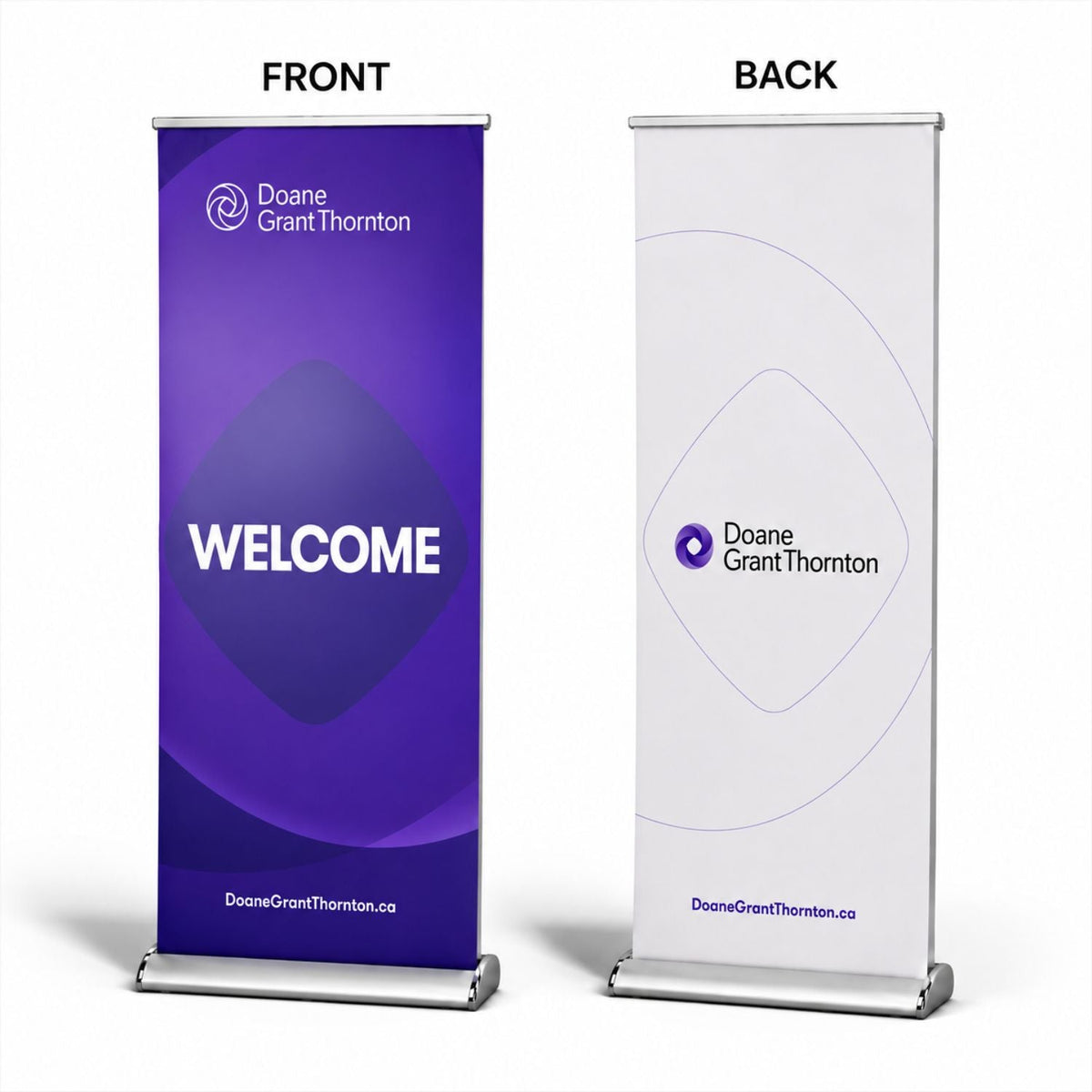 Deluxe Wide Base Retractable Pull Up Banner with Double sided Graphics, 33.5x79, NO SETUP CHARGE