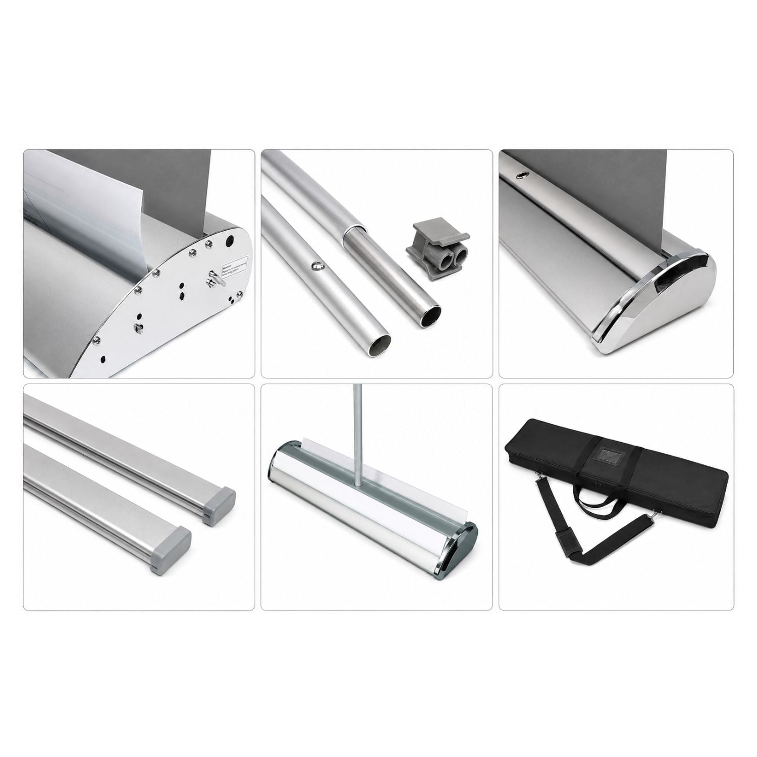 Deluxe Wide Base Retractable Banner Hardware only for Double sided graphics, Graphics not included