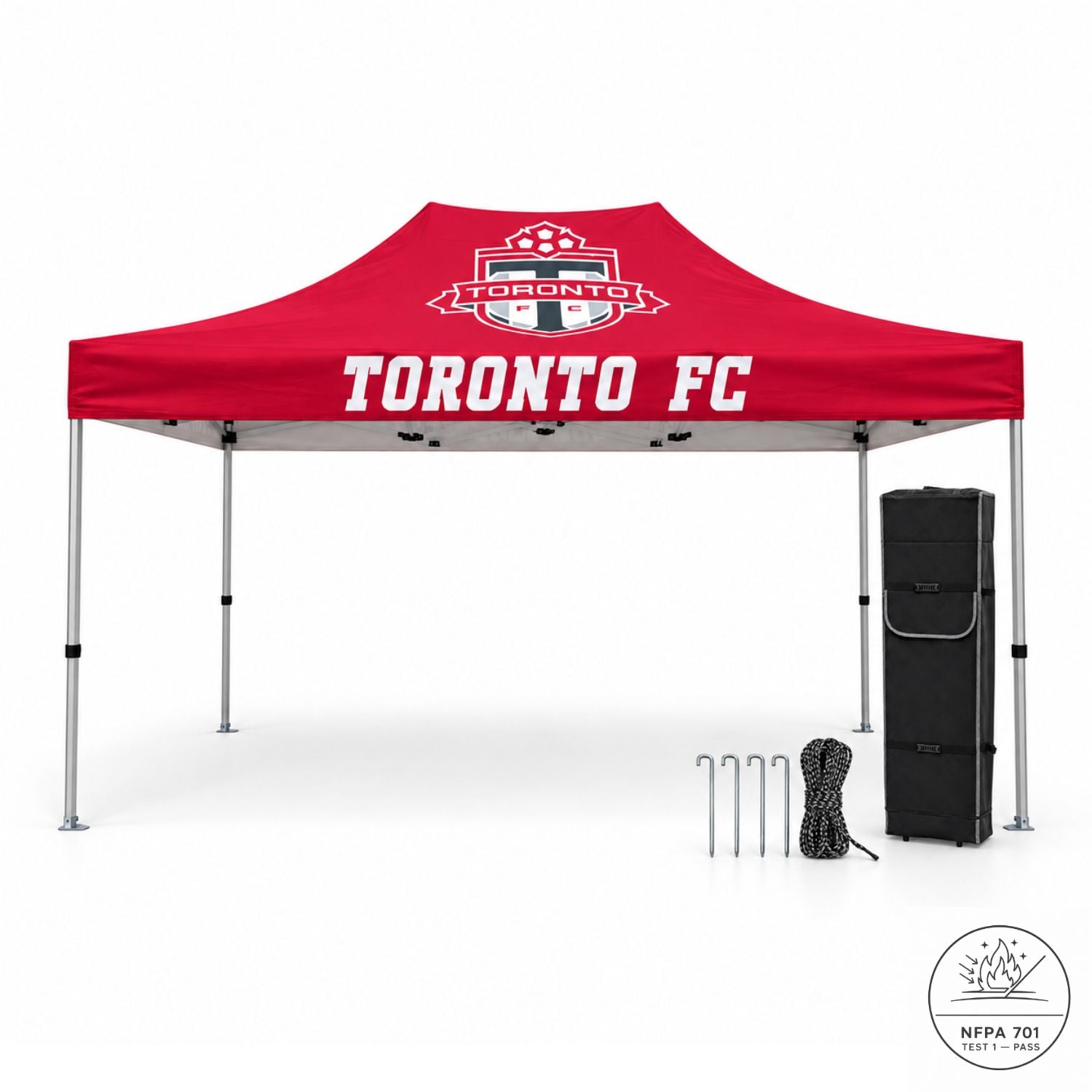 15' Premium Sublimated Tent Kit, Includes Premium 40mm Aluminum Frame, Canopy, Case, Grass Stake Kit