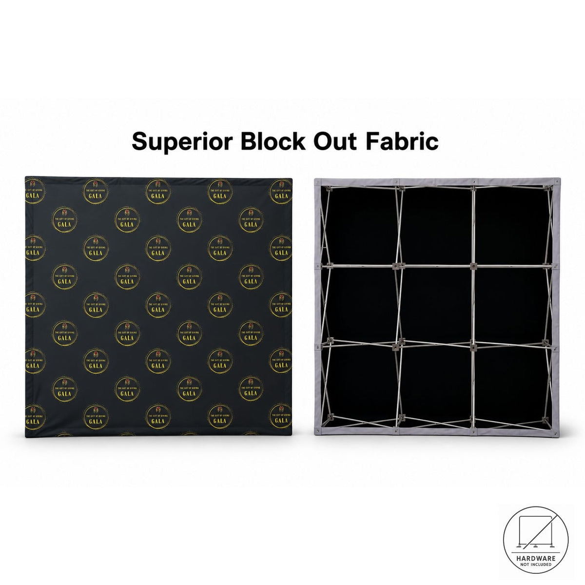Visuels de remplacement pour mur droit de 2,29 m avec embouts de recouvrement, tissu Superior Block Out