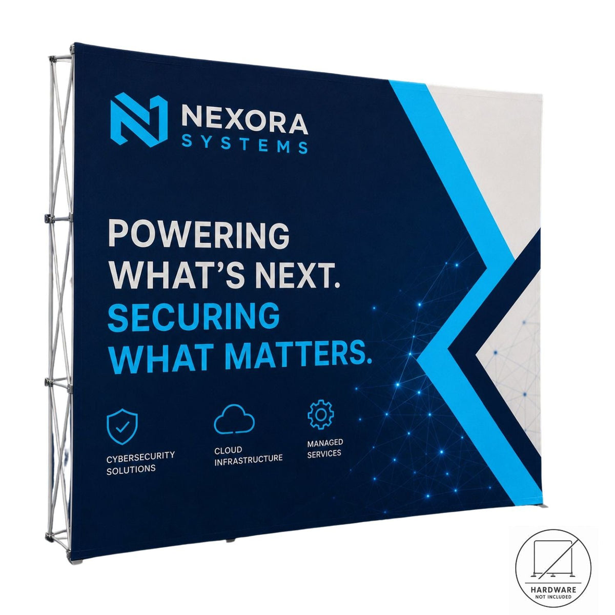 Replacement Graphics for 10'w Straight Wall Tension Fabric with Velcro on the back, NO SETUP CHARGE