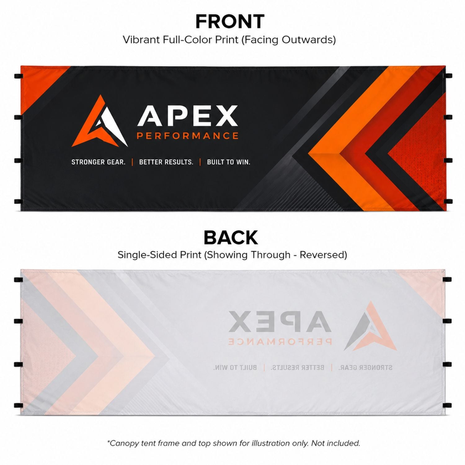 Full 20' Back Wall for 10x20 Tent Kit, Sublimated, Single Sided Print