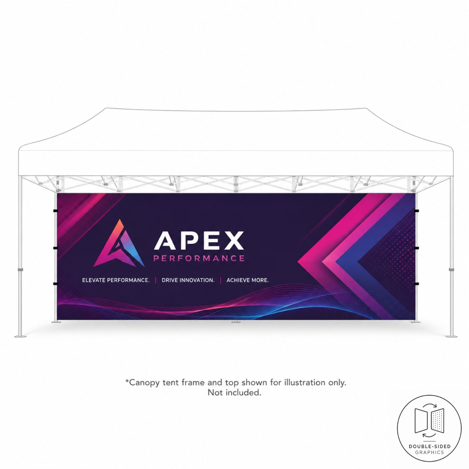 Full 20' Back Wall for 10x20 Tent Kit, Sublimated, Double Sided Print