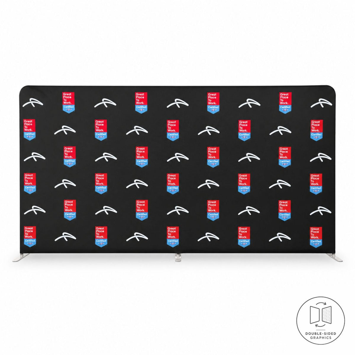 15'W x 8'H EuroFit Tension Fabric Straight Wall Kit, Double Sided Graphics, Superior Blockout Fabric