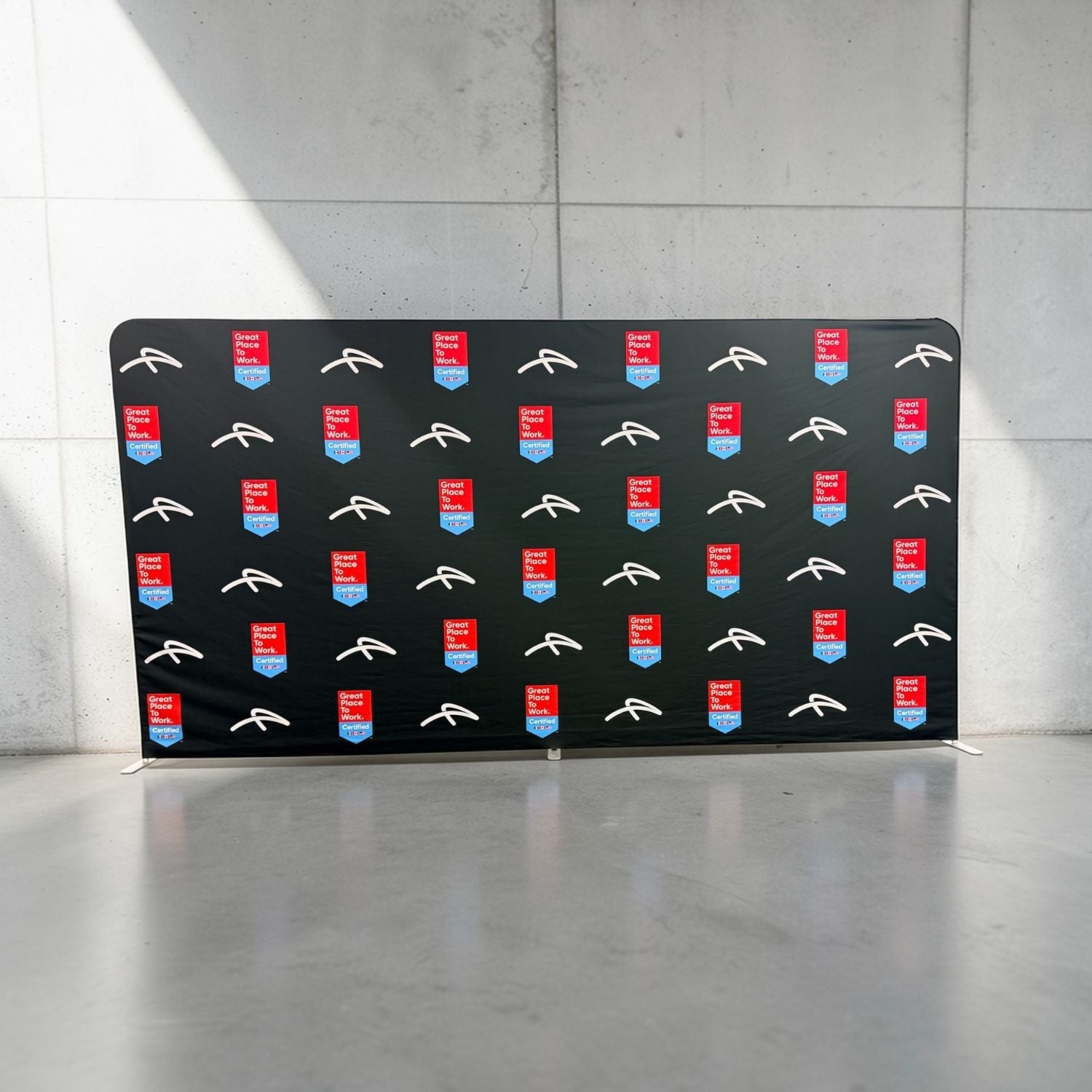 15'W x 8'H EuroFit Tension Fabric Straight Wall Kit, Double Sided Graphics, Superior Blockout Fabric