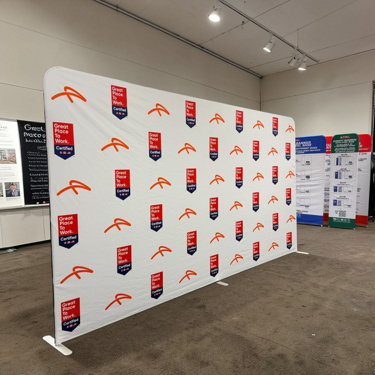 15'W x 8'H EuroFit Tension Fabric Straight Wall Kit, Double Sided Graphics, Superior Blockout Fabric
