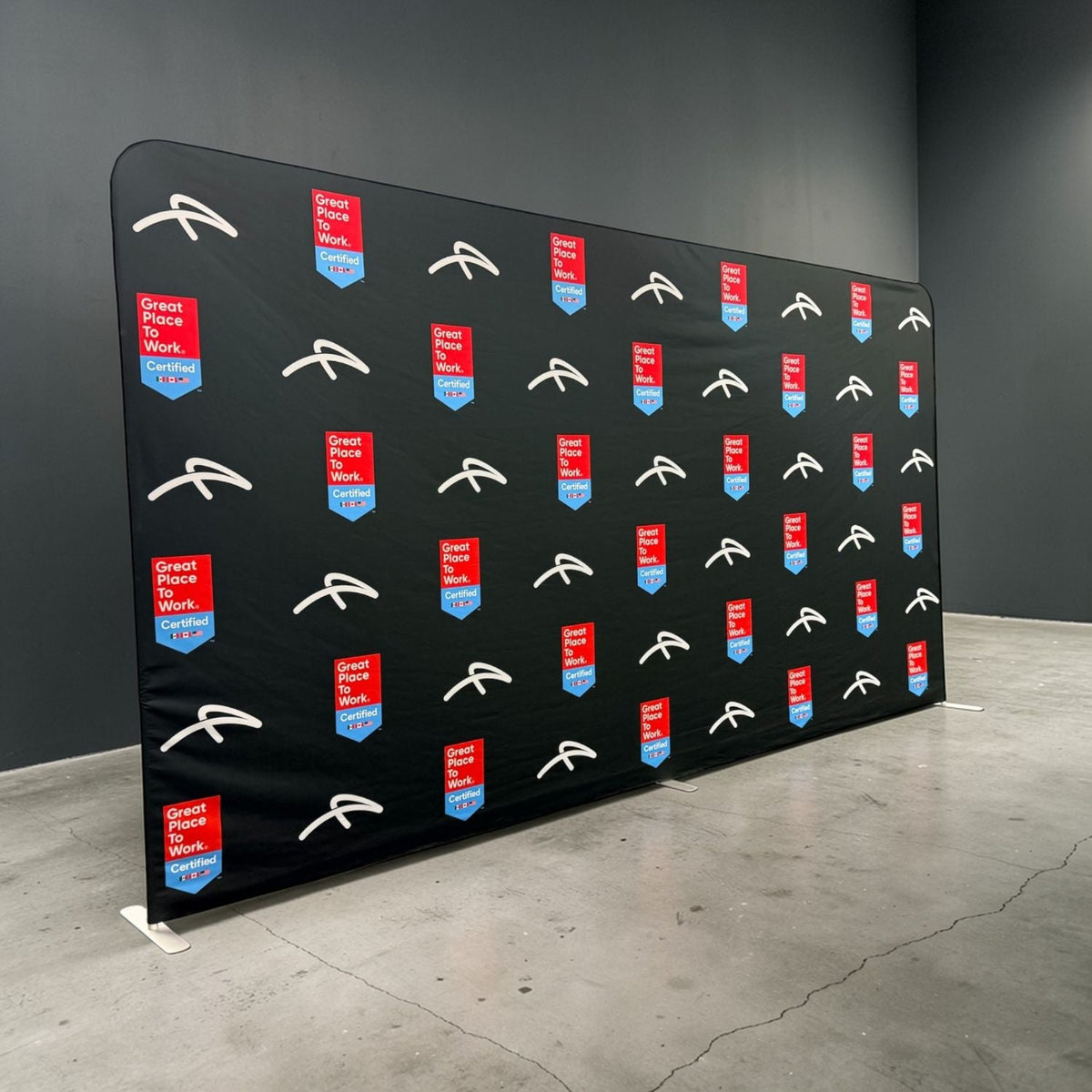 15'W x 8'H EuroFit Tension Fabric Straight Wall Kit, Double Sided Graphics, Superior Blockout Fabric