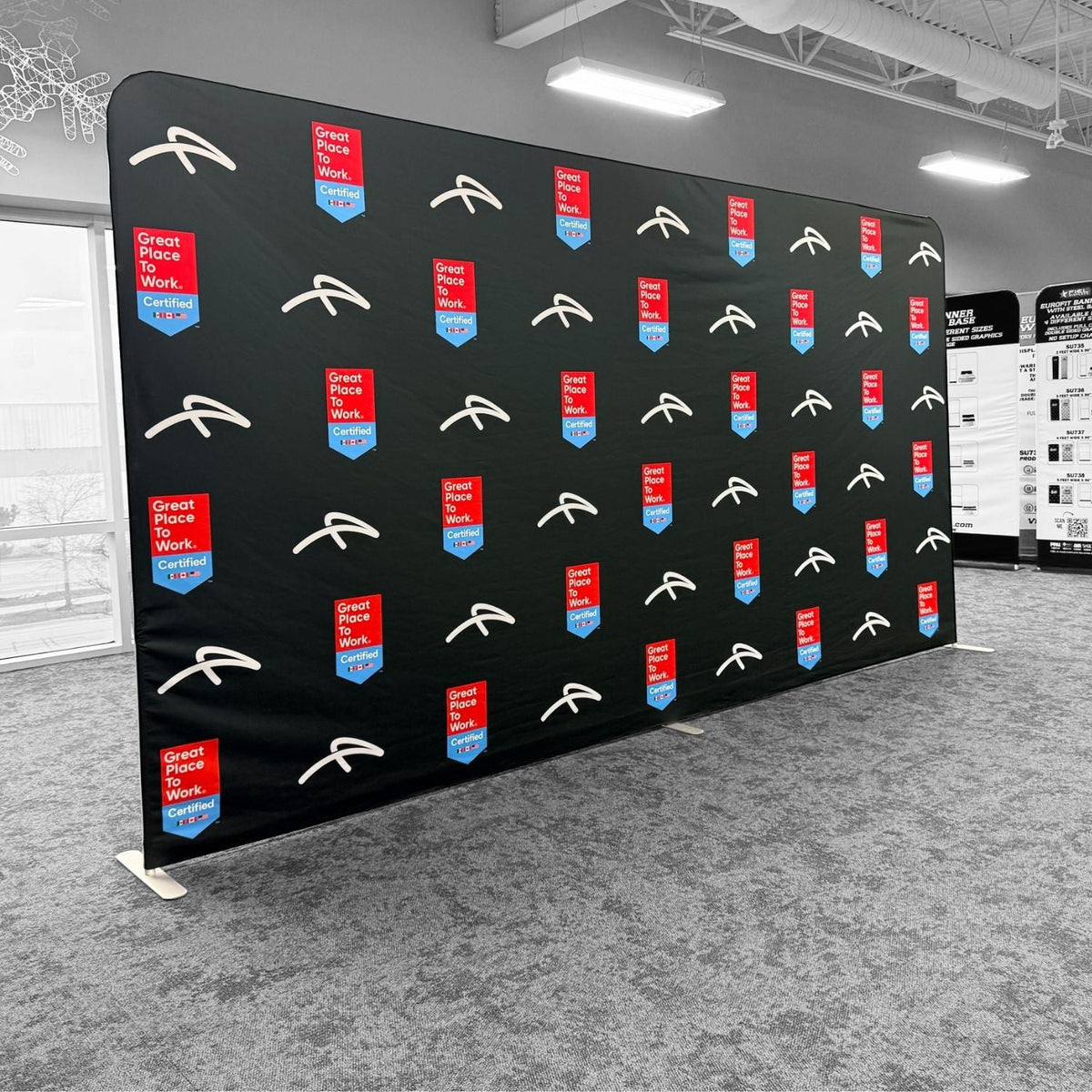 15'W x 8'H EuroFit Tension Fabric Straight Wall Kit, Double Sided Graphics, Superior Blockout Fabric