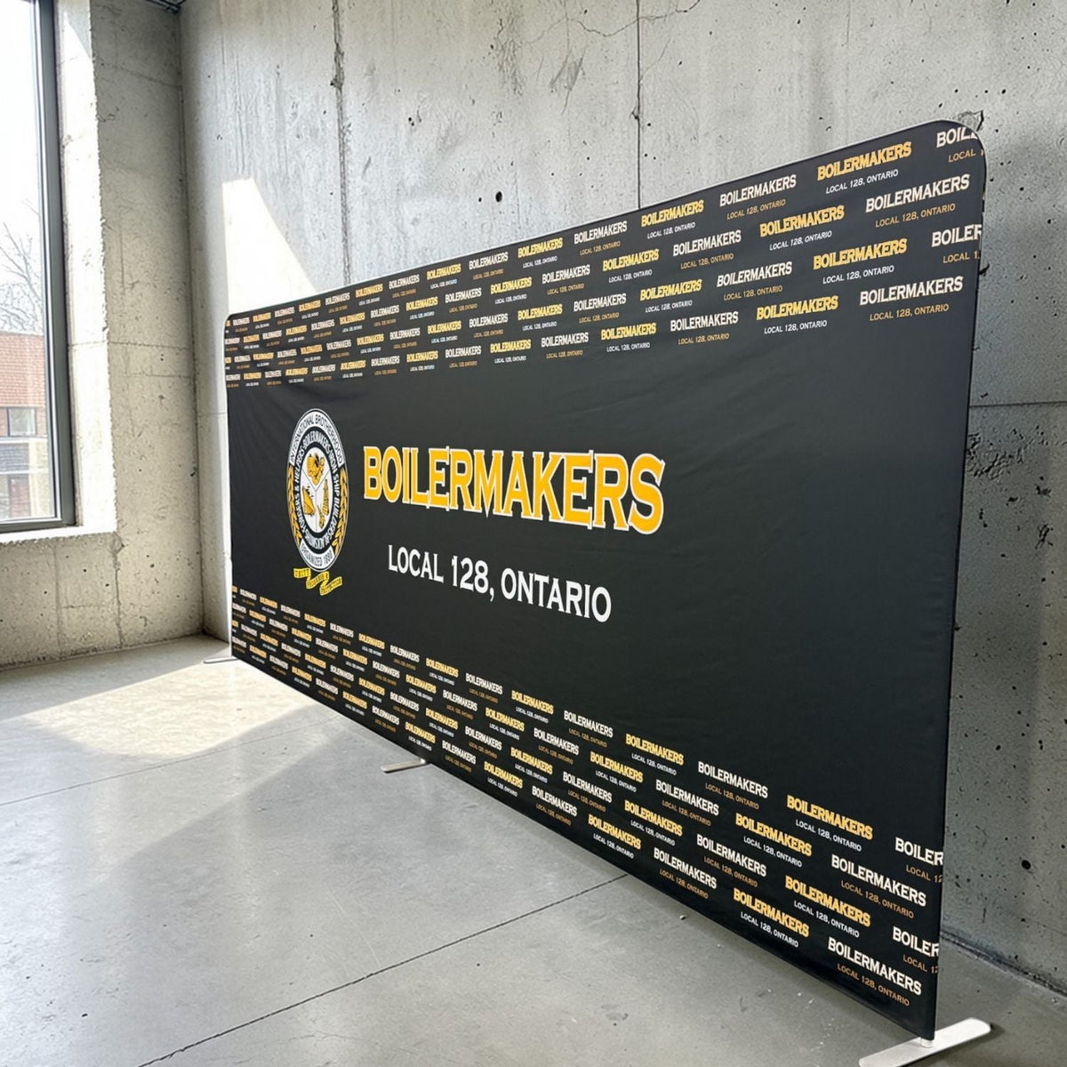 20'W x 8'H EuroFit Tension Fabric Straight Wall Kit, Double Sided Graphics, Superior Blockout Fabric