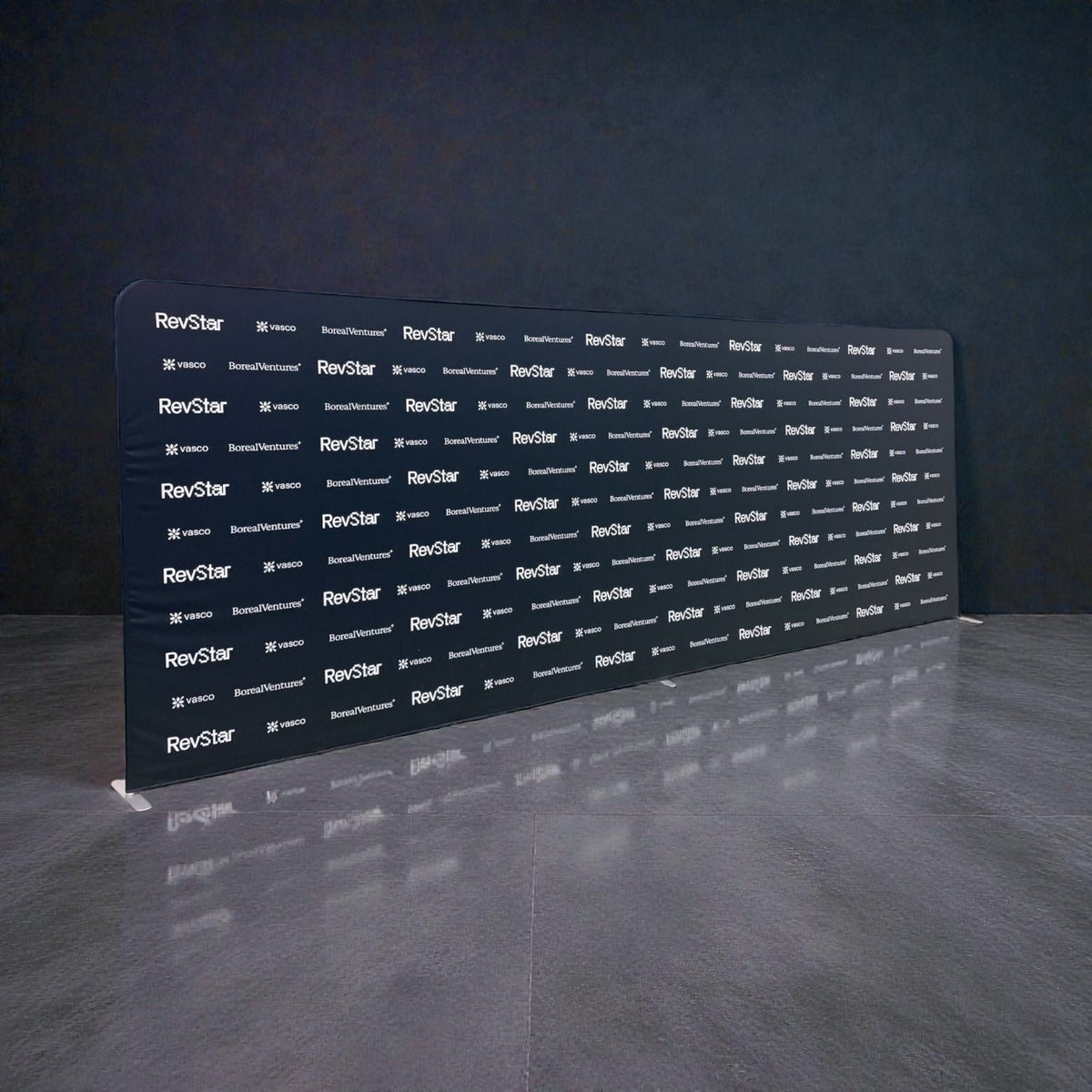 20'W x 8'H EuroFit Tension Fabric Straight Wall Display Kit, Double Sided Graphics, NO SETUP CHARGE