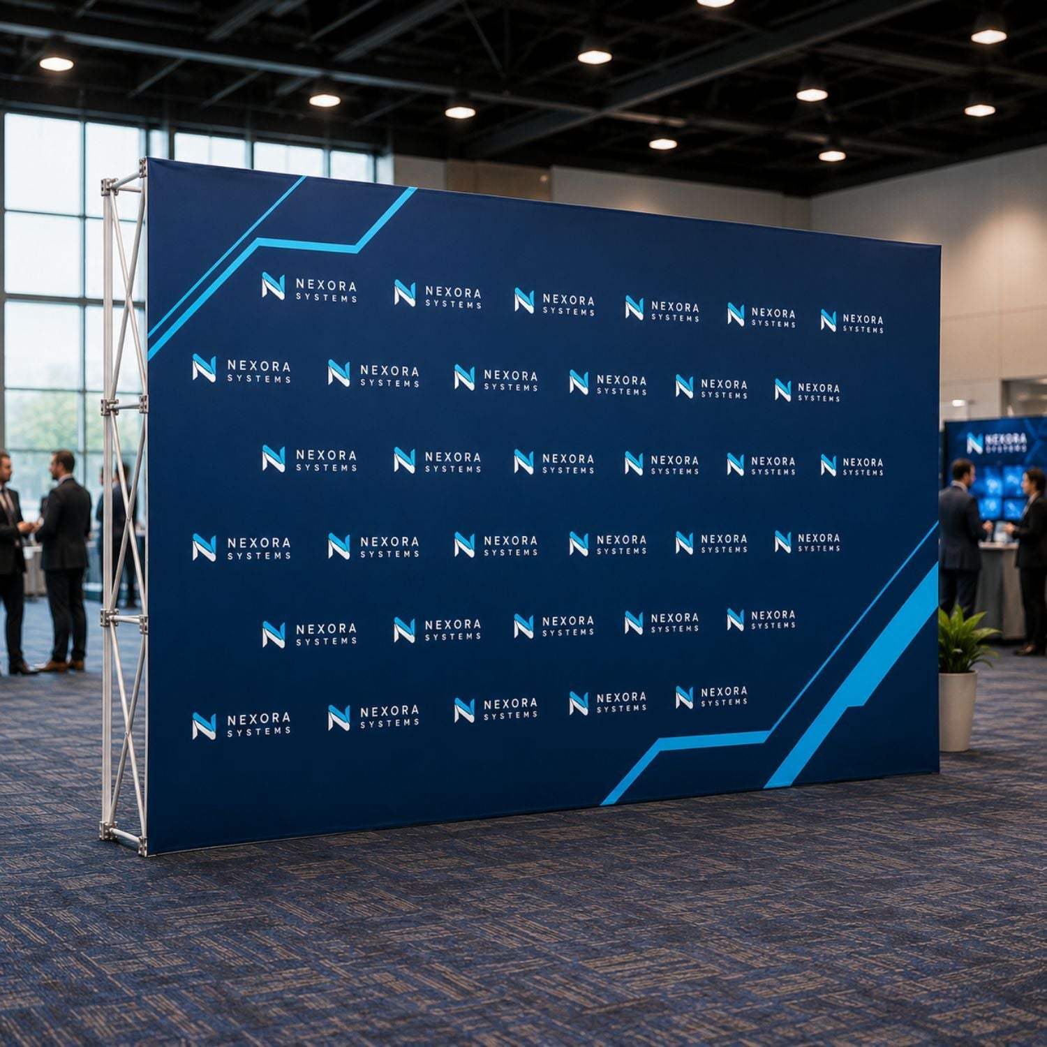 15' Straight Wall Full Height Tension Fabric Pop-up Display, Superior Block Out Fabric, NO SETUP