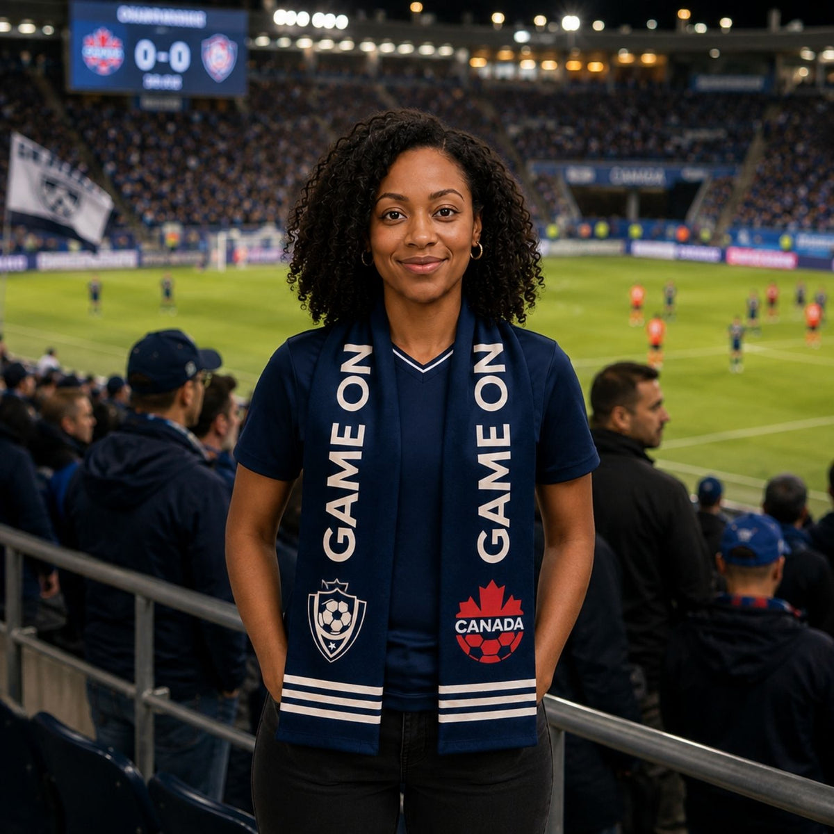 Sublimated Soccer Football Stadium Scarves, 6x60, Sublimated edge to edge 2 sides (Made in Canada)