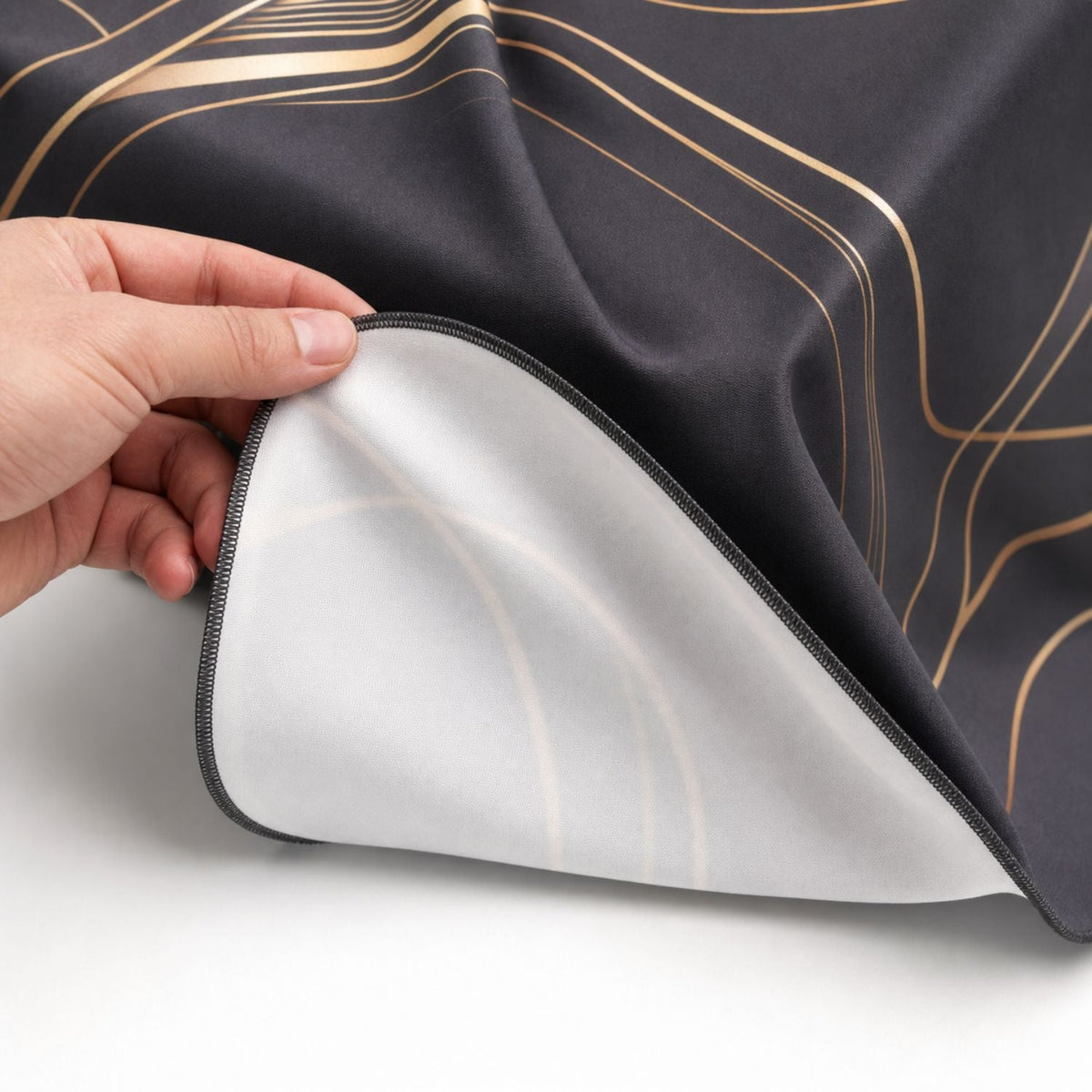 Sublimated PREMIUM Table Cloth for 8' Table, Drape Style, 3 sided, Open Back, Rounded corners