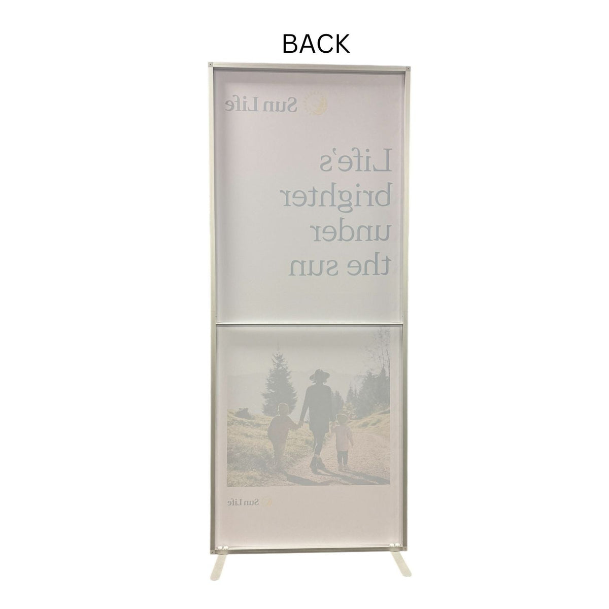 Support de bannière en tissu SEG à éclairage frontal et sac, 40" x 96", SANS FRAIS D'INSTALLATION