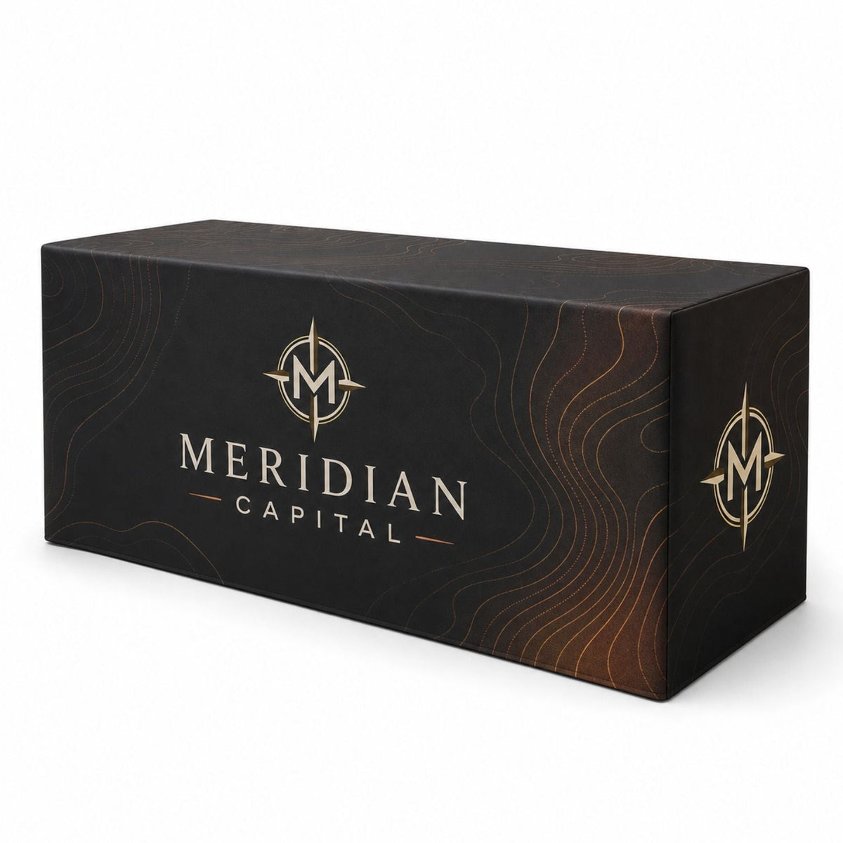 Sublimated PREMIUM Box Style Fitted Table Cloth for 6' Table, Premium Fabric, 4 sided, Closed Back