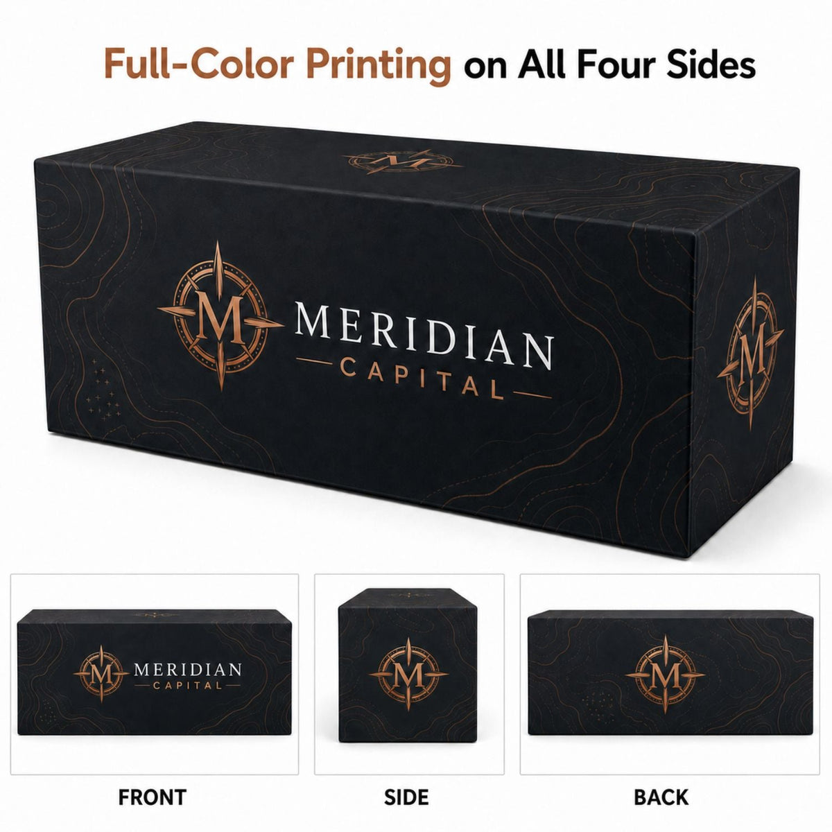 Sublimated PREMIUM Box Style Fitted Table Cloth for 6' Table, Premium Fabric, 4 sided, Closed Back