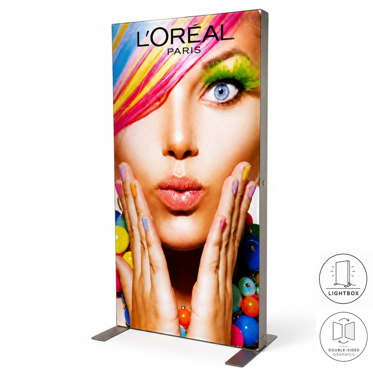 Backlit LED Light Box SEG Floor Display Banner Kit, 40" x 80", NO SETUP CHARGE