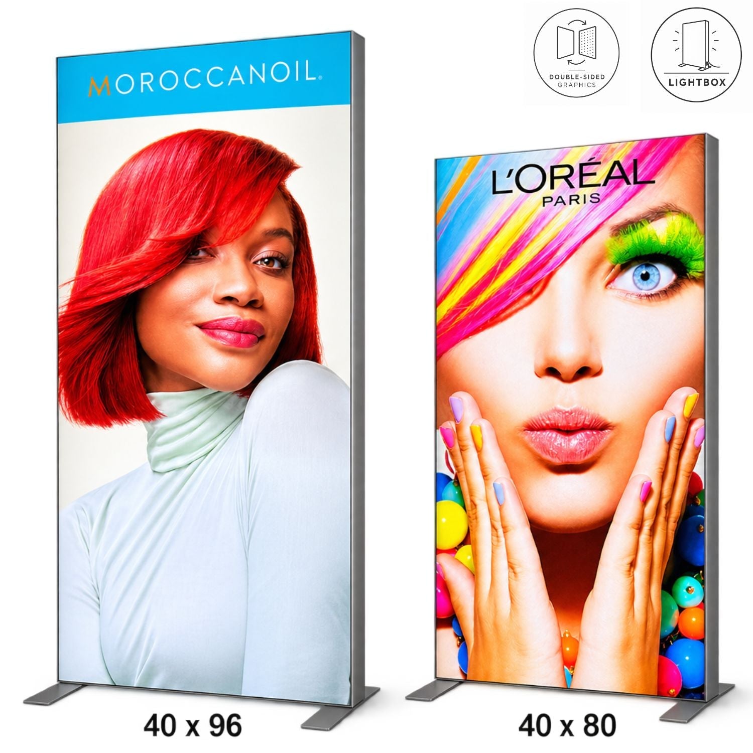 Backlit LED Light Box SEG Floor Display Banner Kit, 40"W x 96"H, NO SETUP CHARGE
