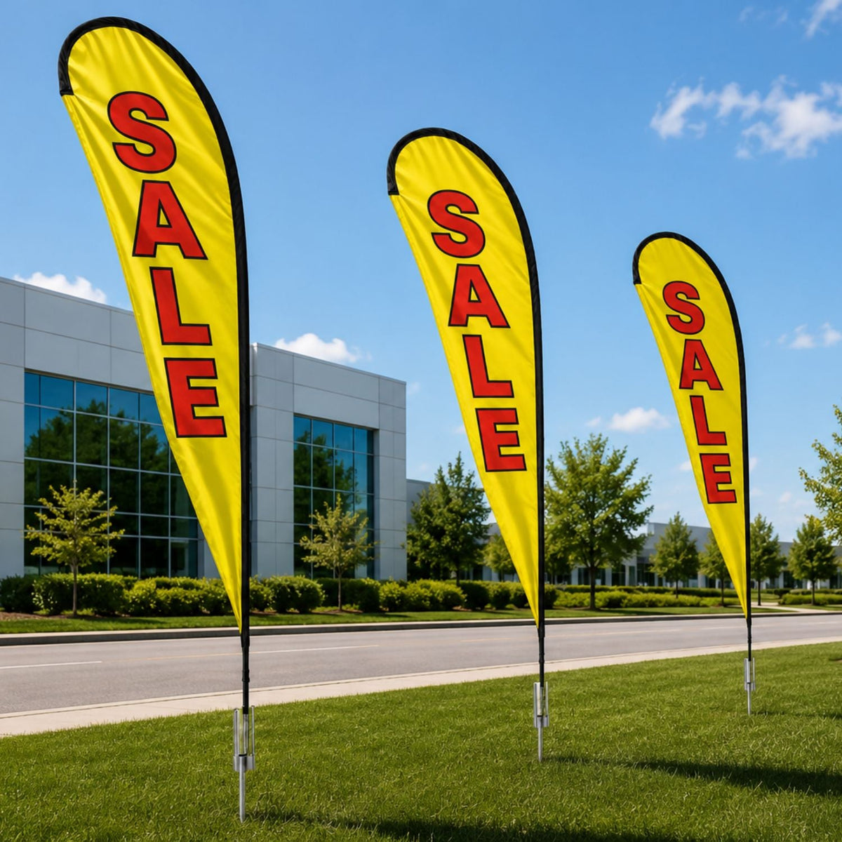 Replacement Flag for 13.5' Large Tear Drop Flag Kit, Full Color Graphics Double Sided