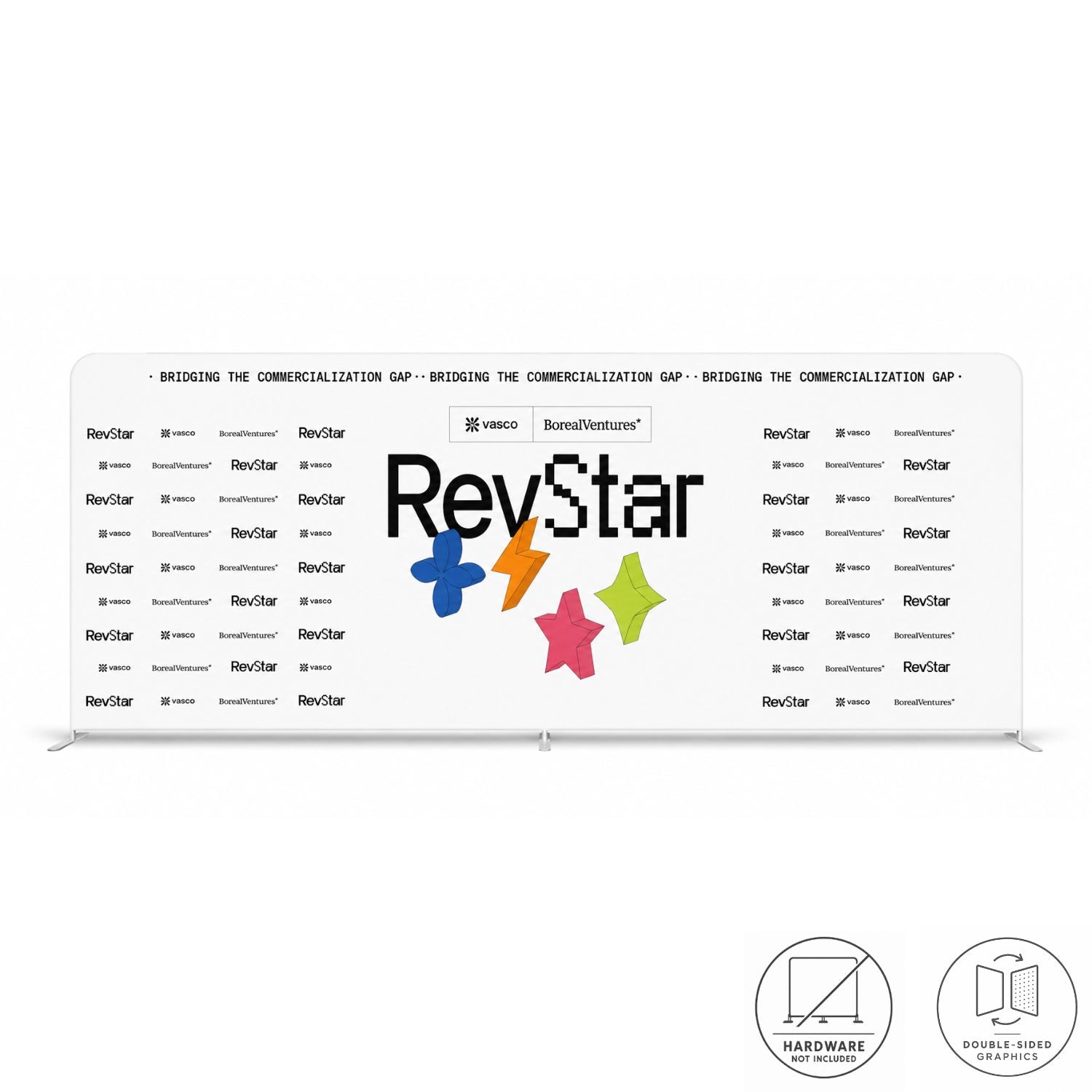 Replacement Graphics Double Sided 20'W x 8'H EuroFit Tension Fabric Slip on cover, NO SETUP CHARGE