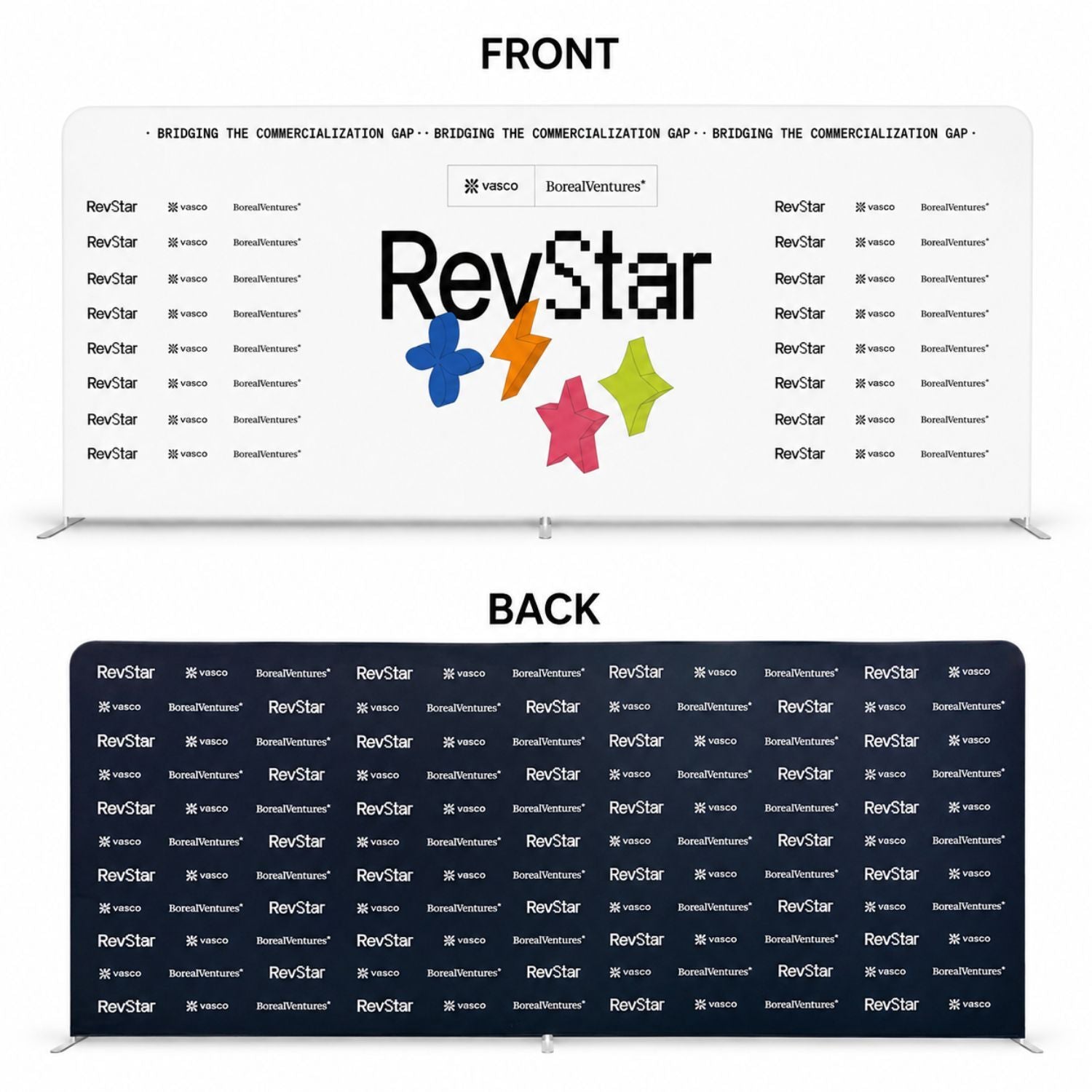 Replacement Graphics Double Sided 20'W x 8'H EuroFit Tension Fabric Slip on cover, NO SETUP CHARGE