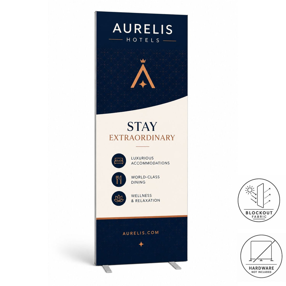 Replacement Graphics One sided for Frontlit SEG Fabric Banner, 40" x 96", Superior Block Out Fabric