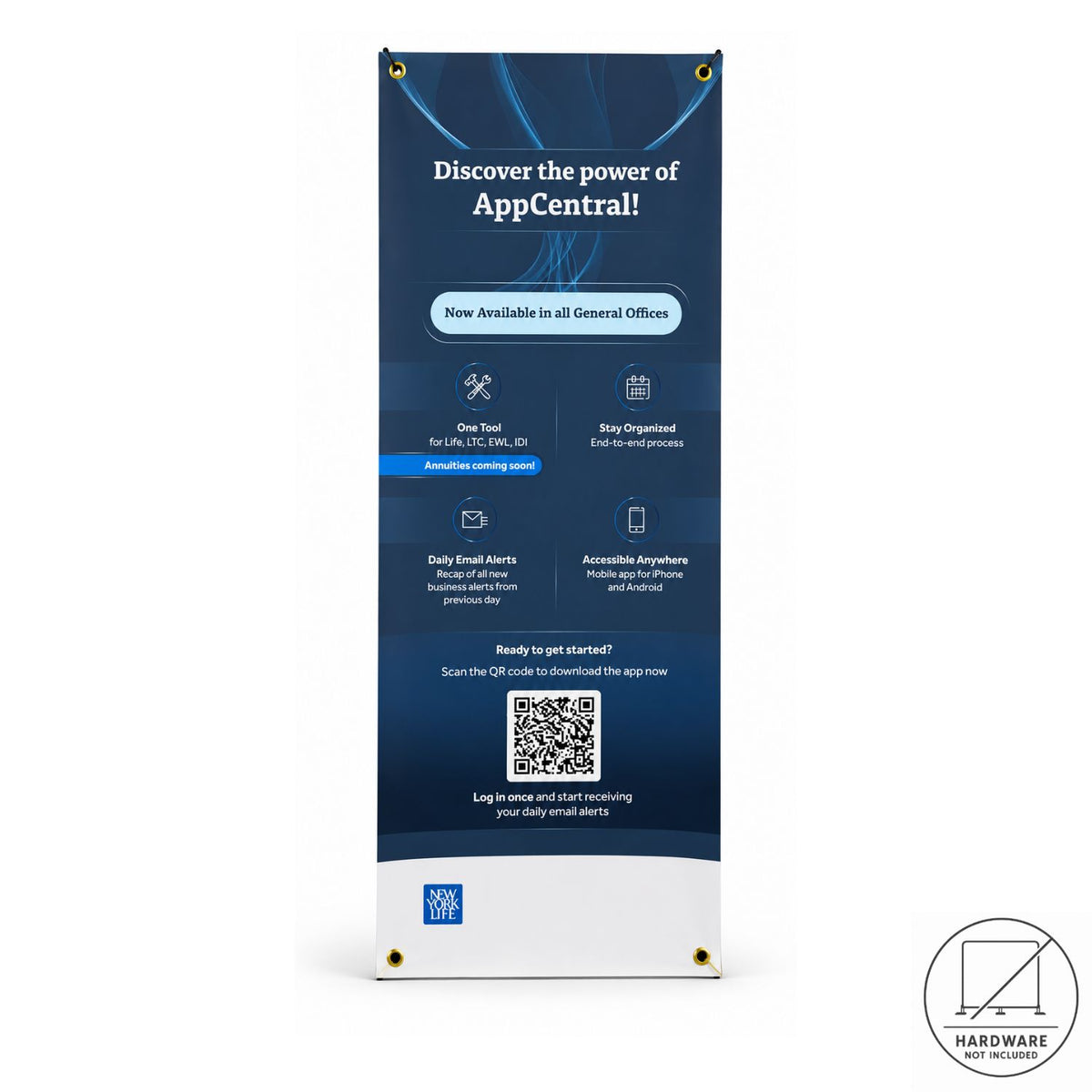 Replacement Graphics only, 23x64, for Tripod Banner DP651, Anti-Reflective, NO SETUP CHARGE